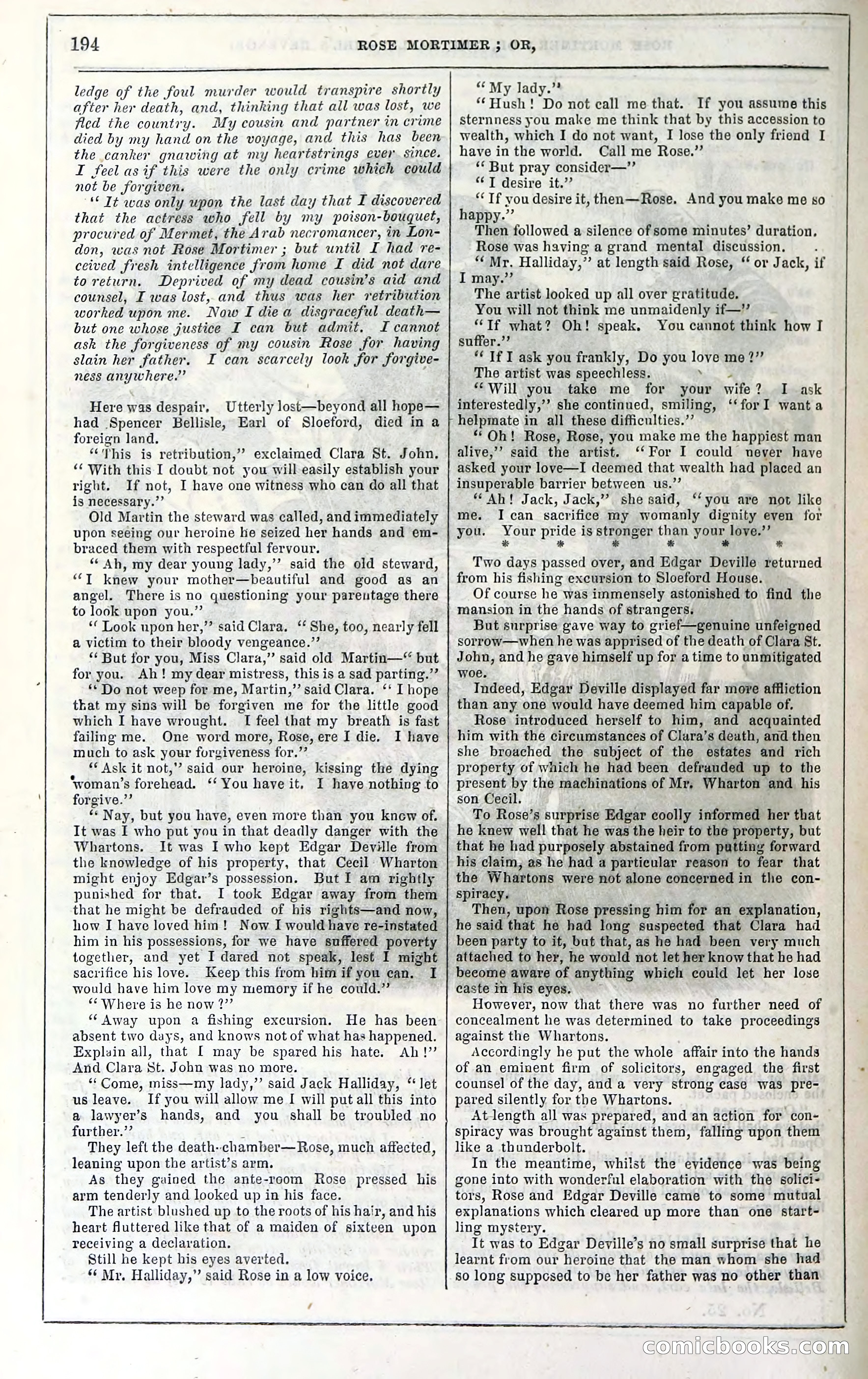 Rose Mortimer; Or, The Ballet-Girl's Revenge — page 200: Penny Dreadfuls, 1865