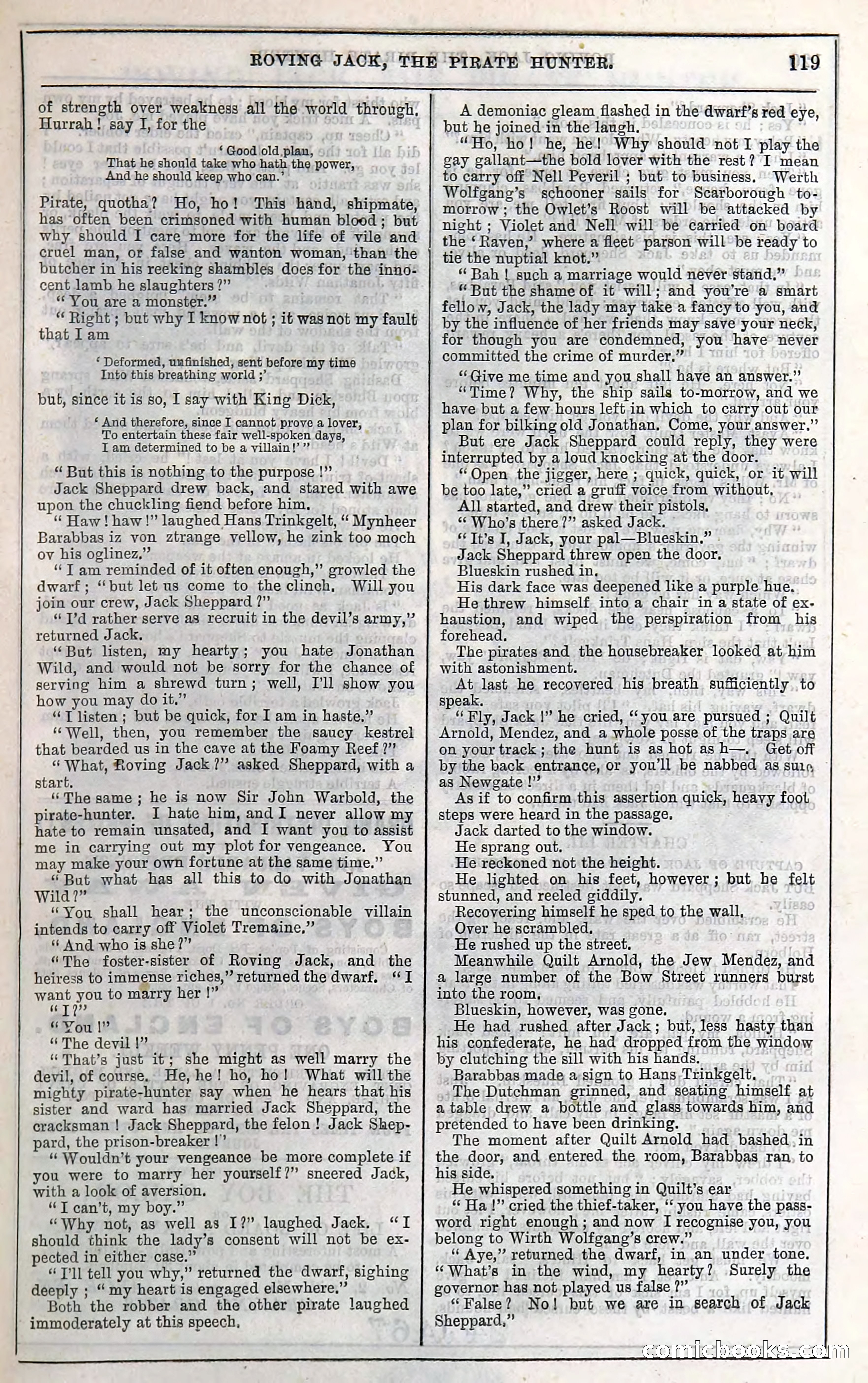 Roving Jack, The Pirate Hunter — page 99: Penny Dreadfuls, 1867