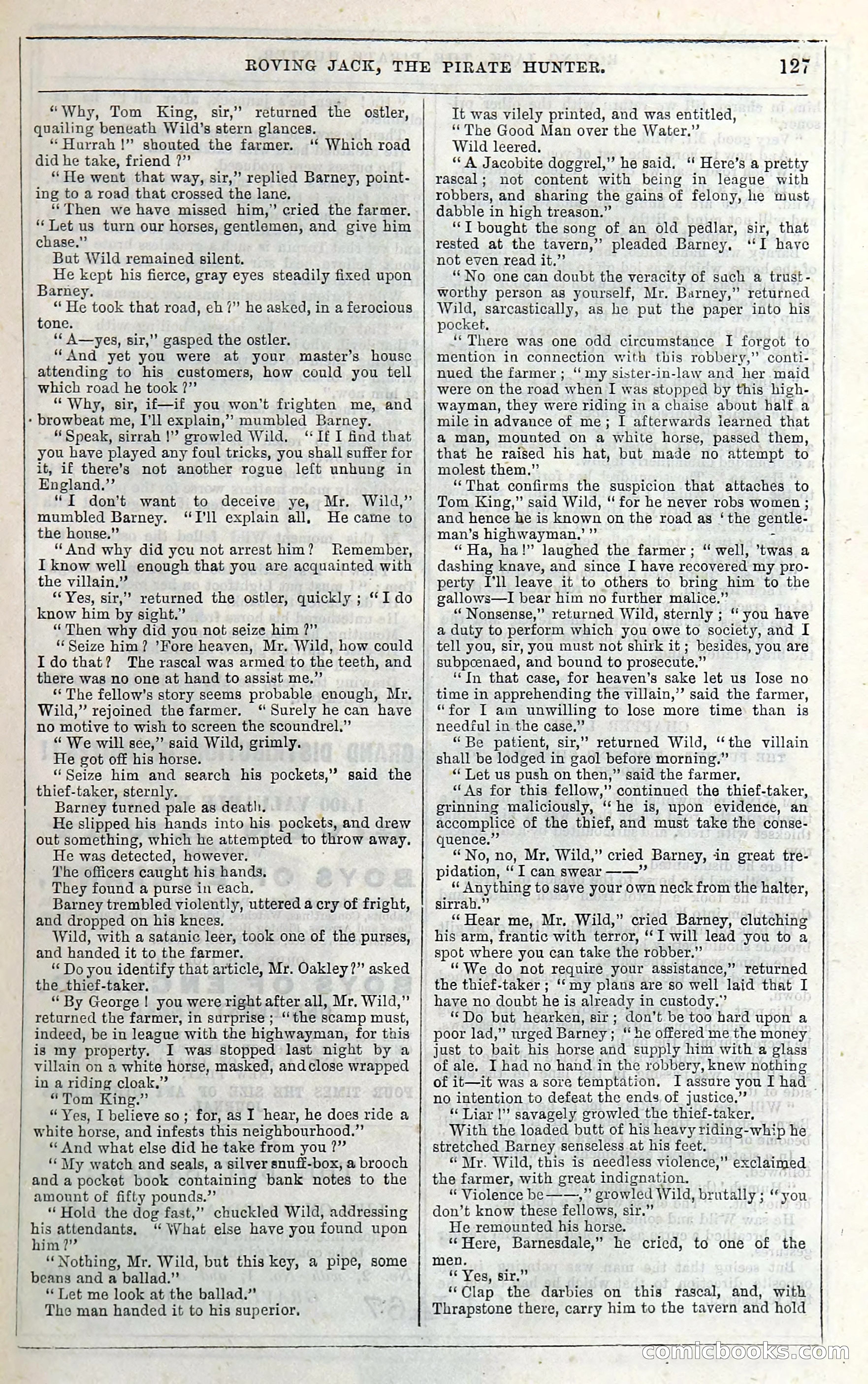 Roving Jack, The Pirate Hunter — page 107: Penny Dreadfuls, 1867