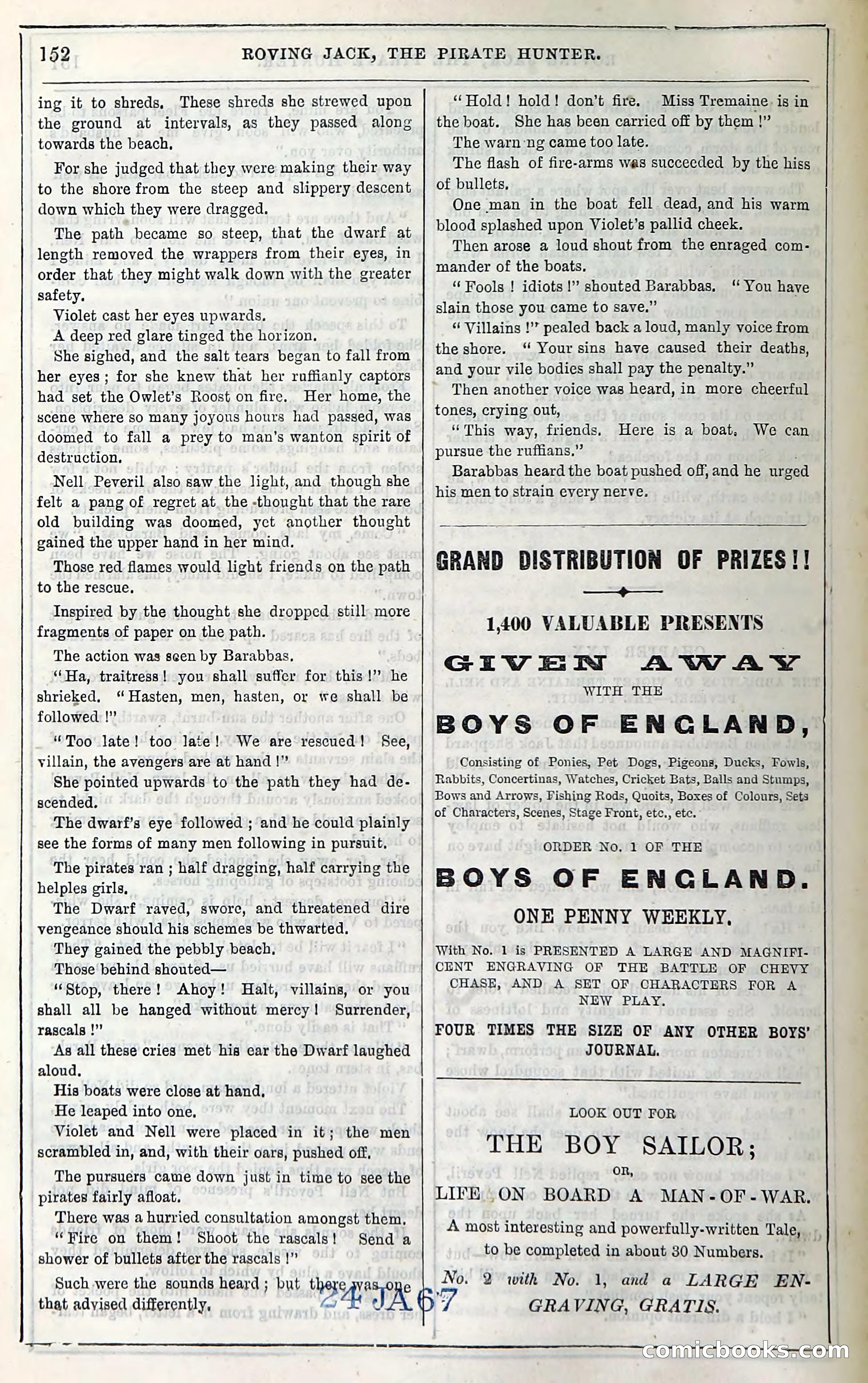 Roving Jack, The Pirate Hunter — page 132: Penny Dreadfuls, 1867