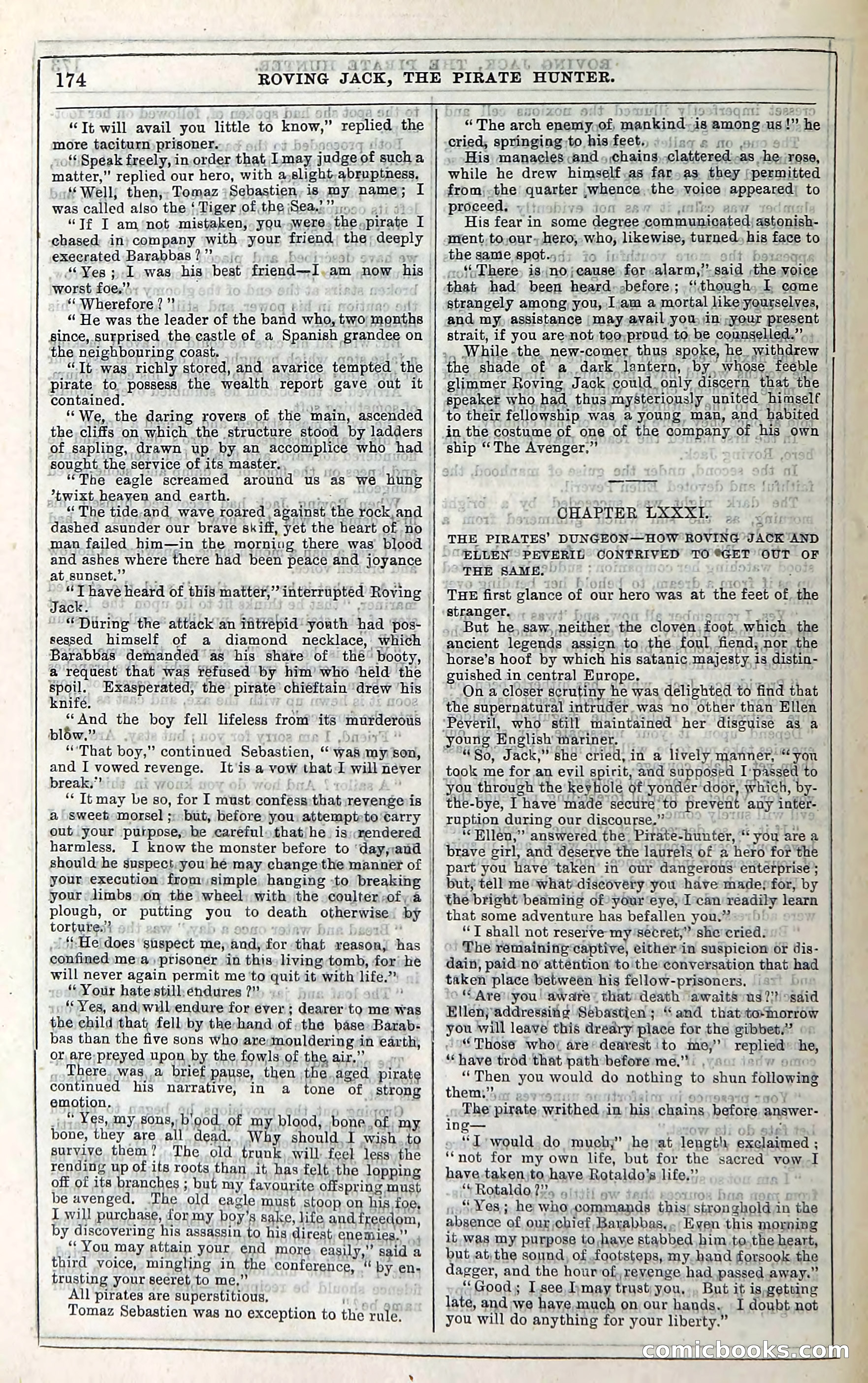 Roving Jack, The Pirate Hunter — page 154: Penny Dreadfuls, 1867