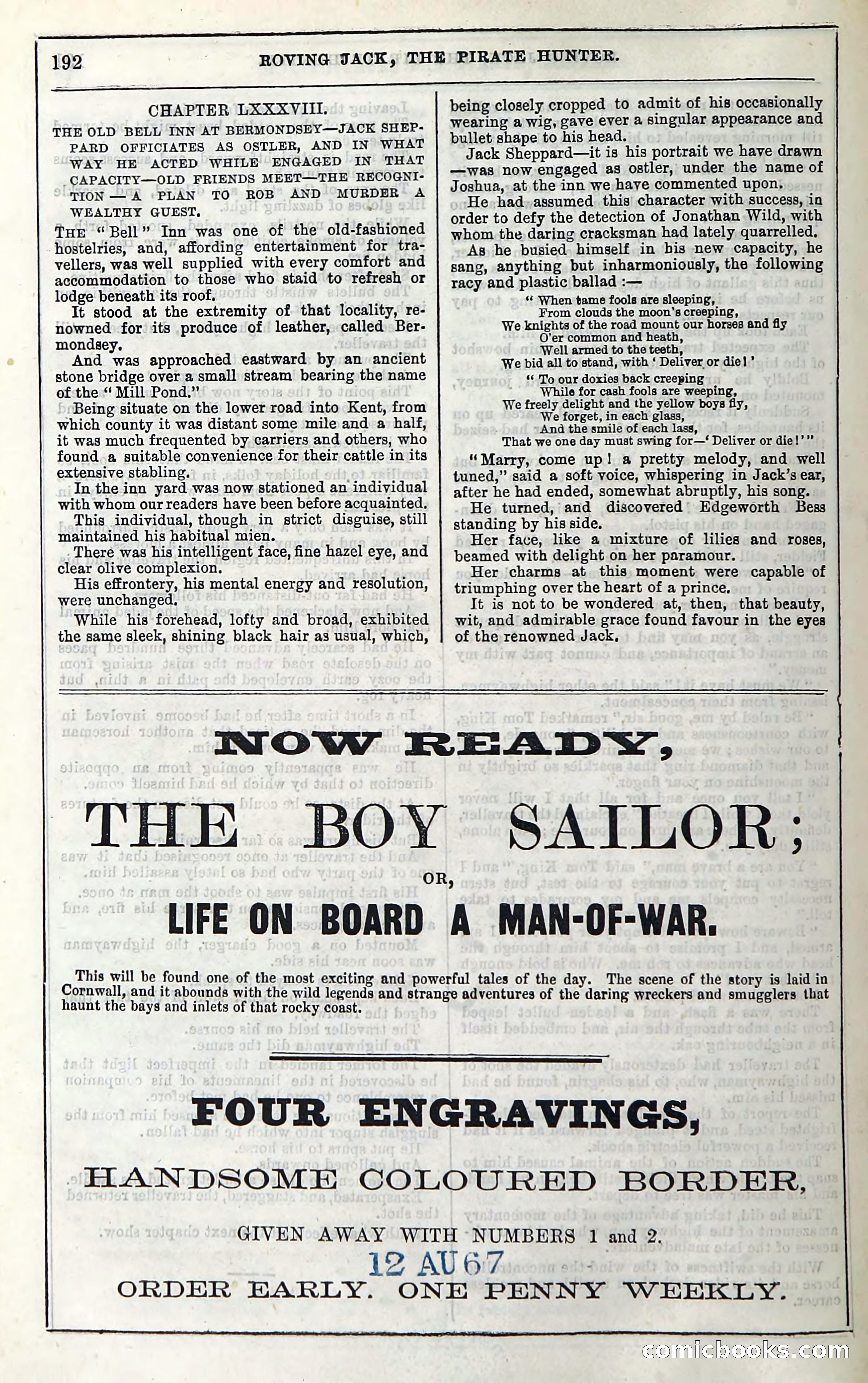 Roving Jack, The Pirate Hunter — page 172: Penny Dreadfuls, 1867