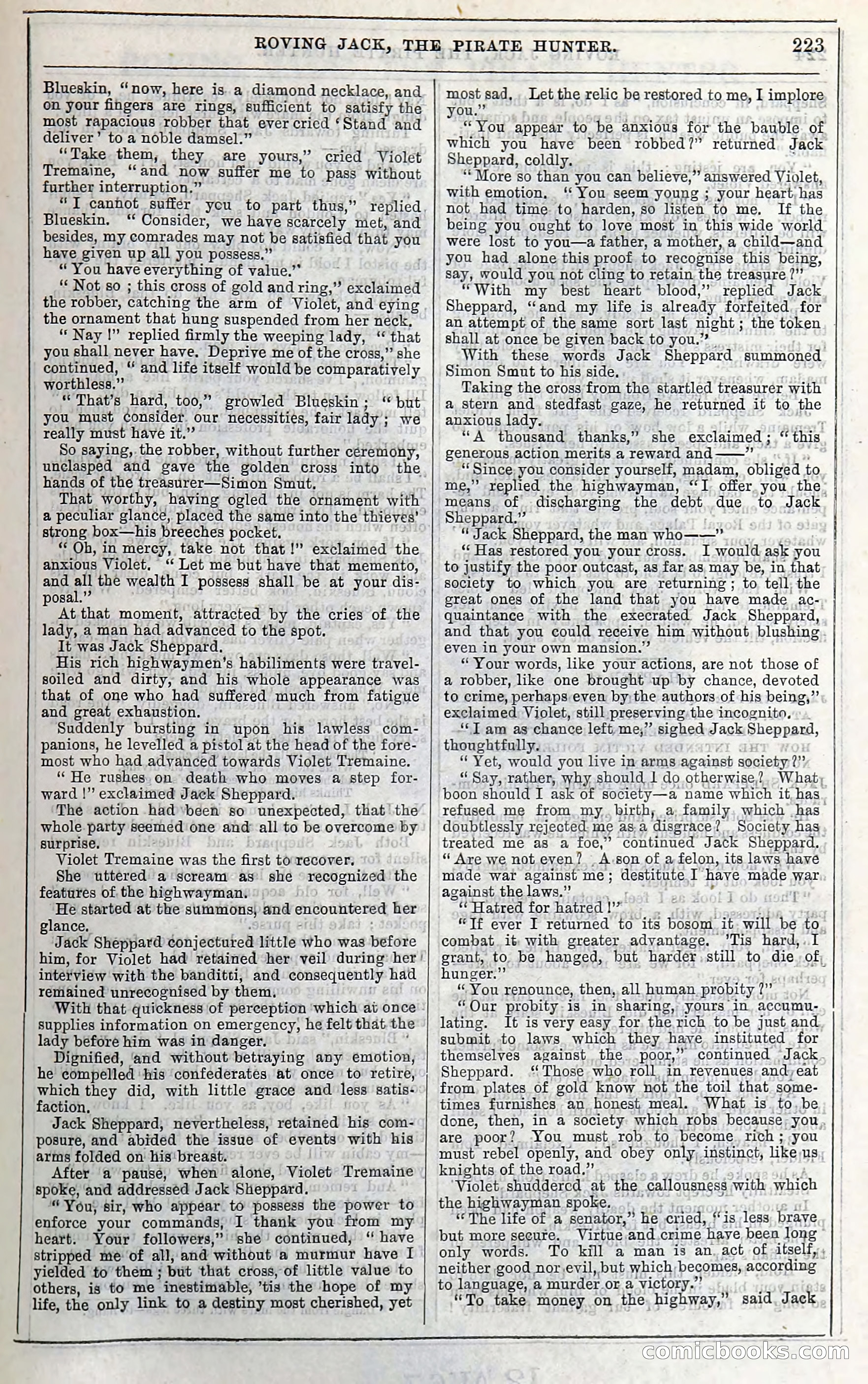 Roving Jack, The Pirate Hunter — page 203: Penny Dreadfuls, 1867