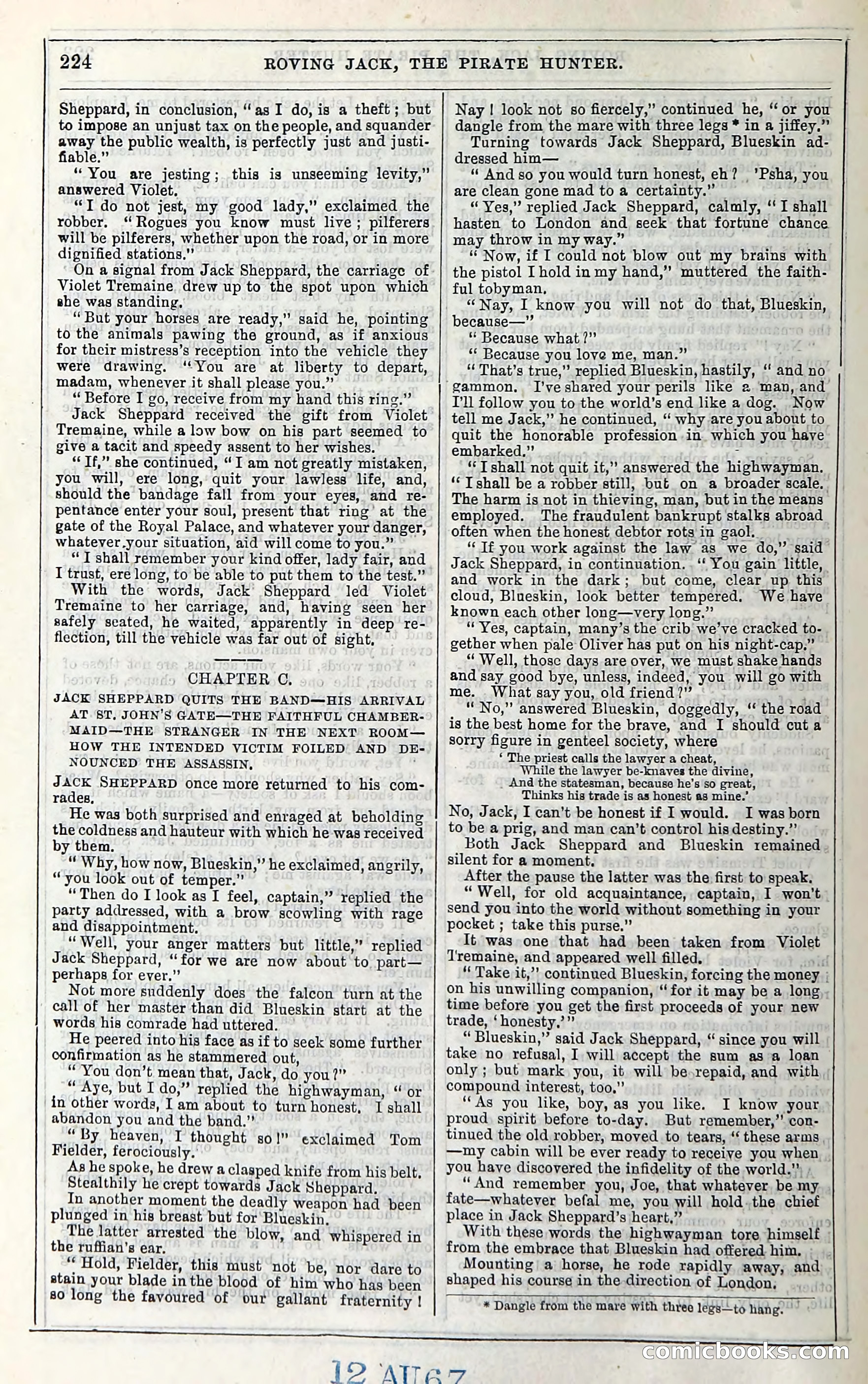 Roving Jack, The Pirate Hunter — page 204: Penny Dreadfuls, 1867