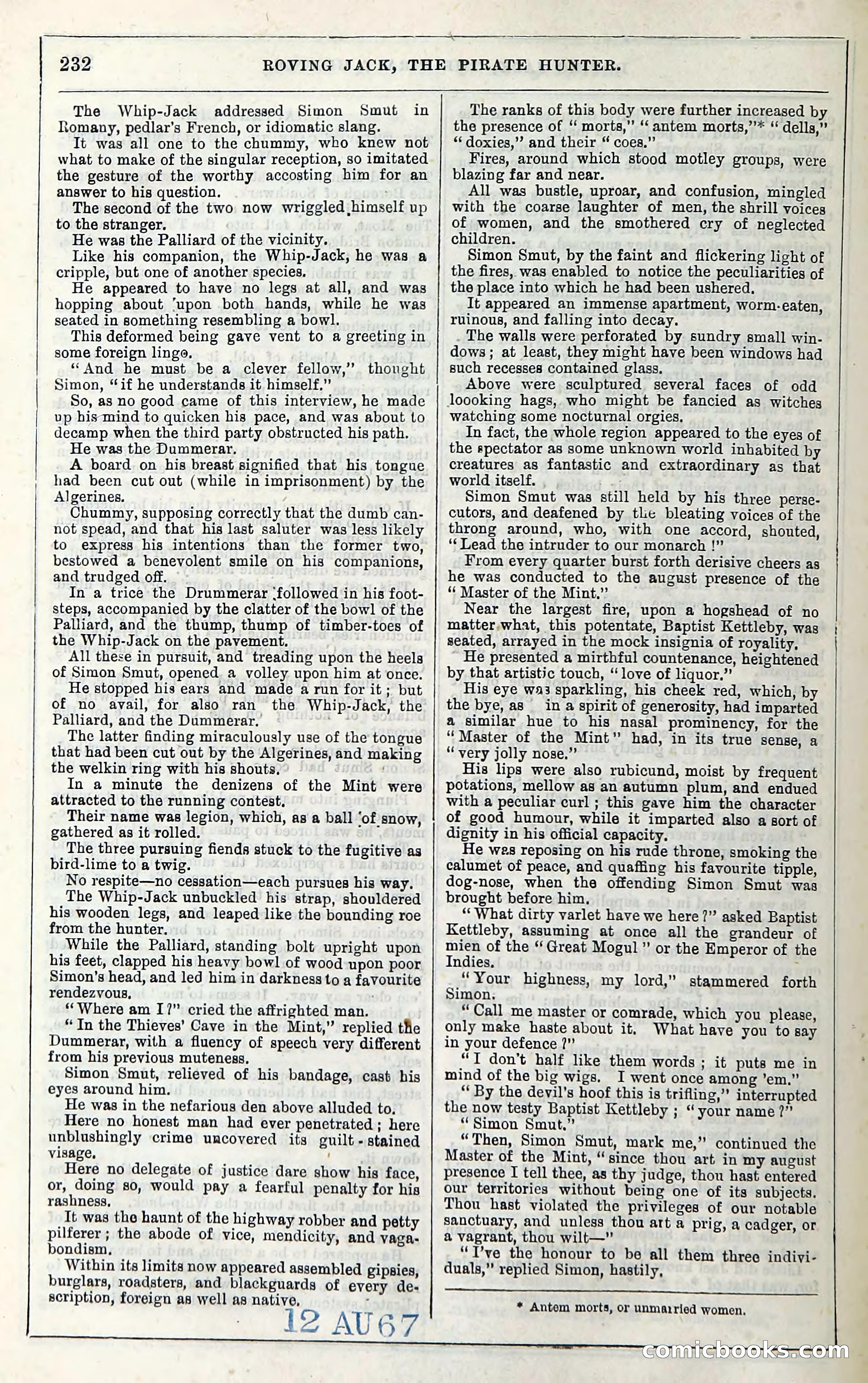 Roving Jack, The Pirate Hunter — page 212: Penny Dreadfuls, 1867