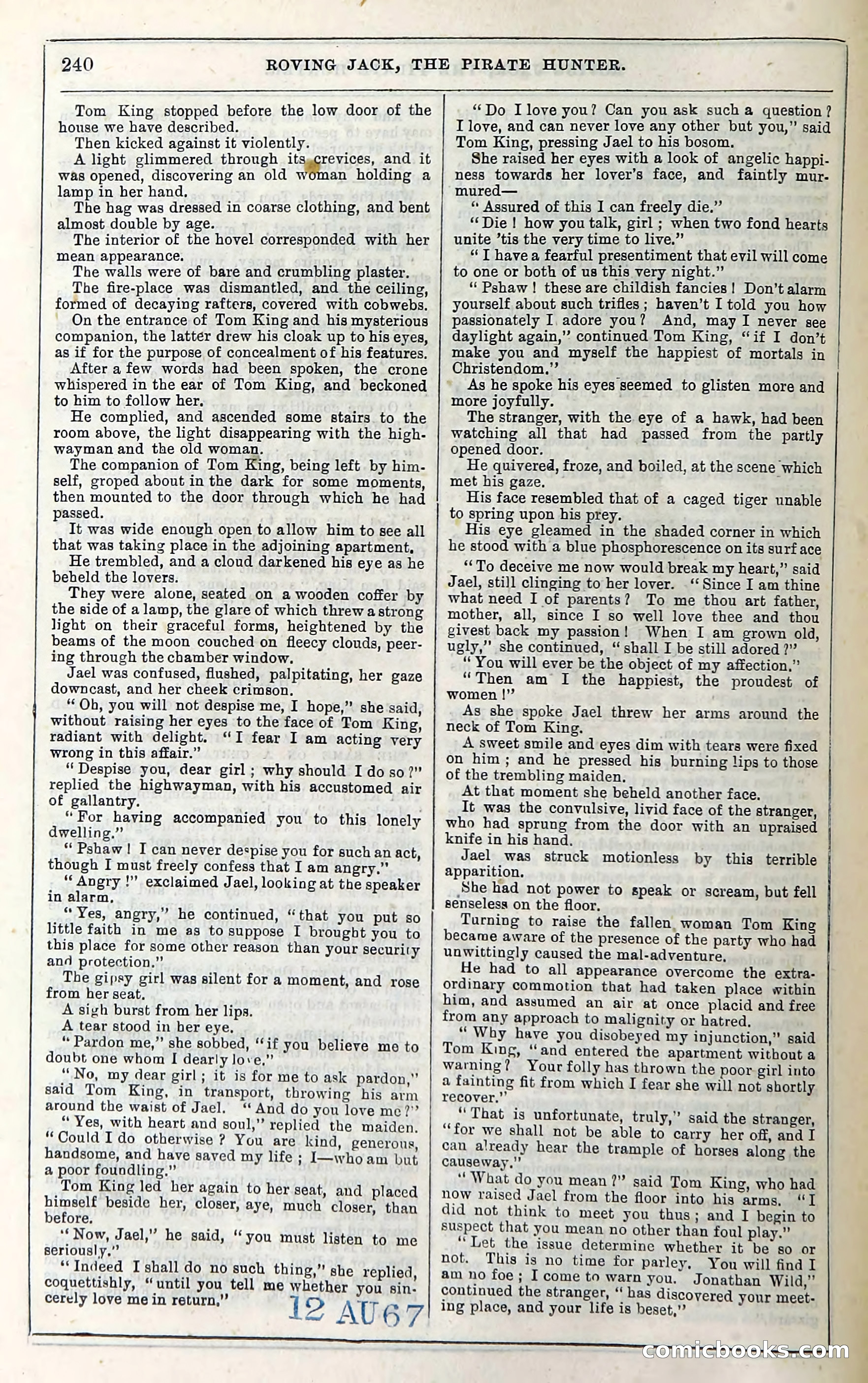 Roving Jack, The Pirate Hunter — page 220: Penny Dreadfuls, 1867