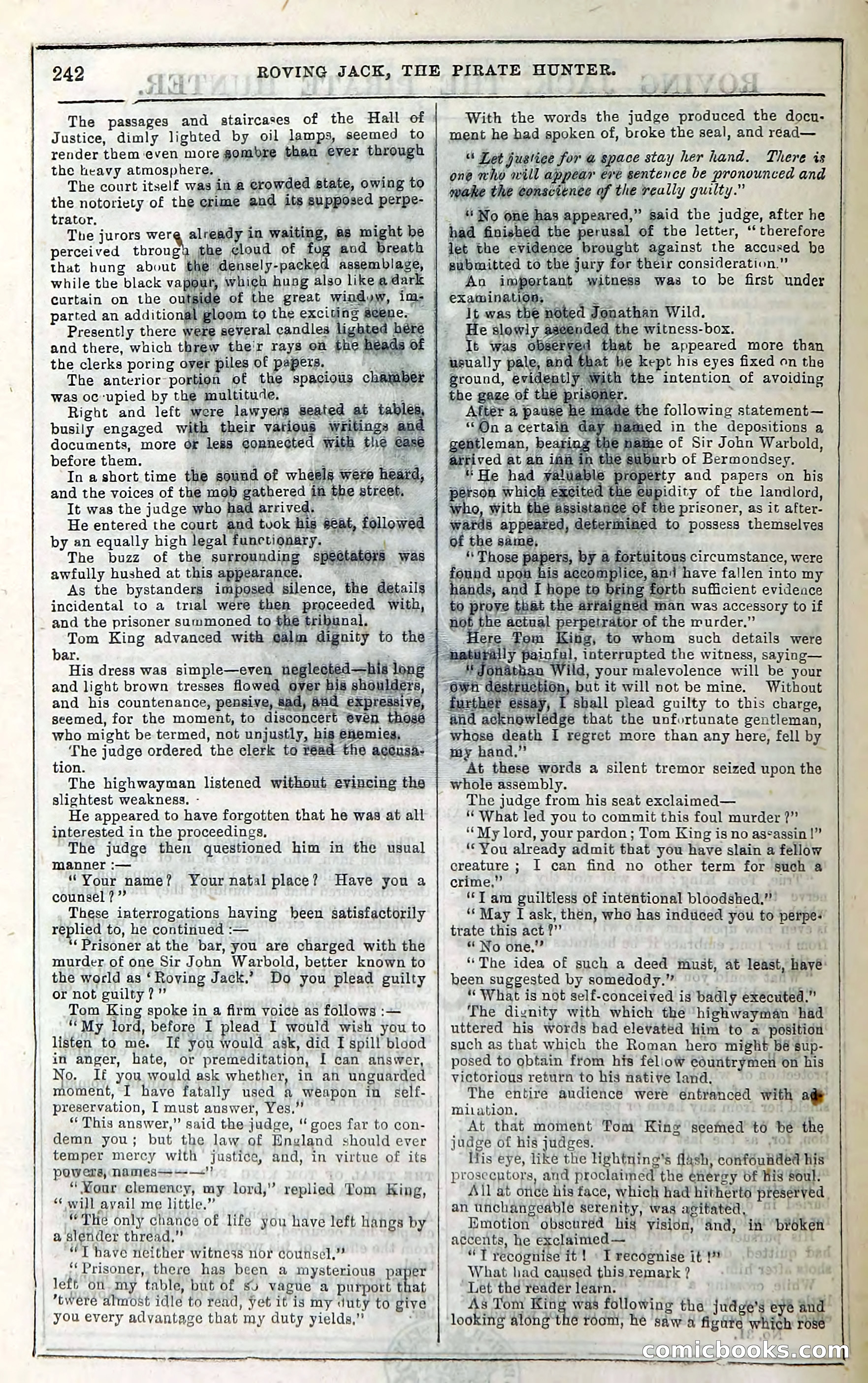 Roving Jack, The Pirate Hunter — page 222: Penny Dreadfuls, 1867