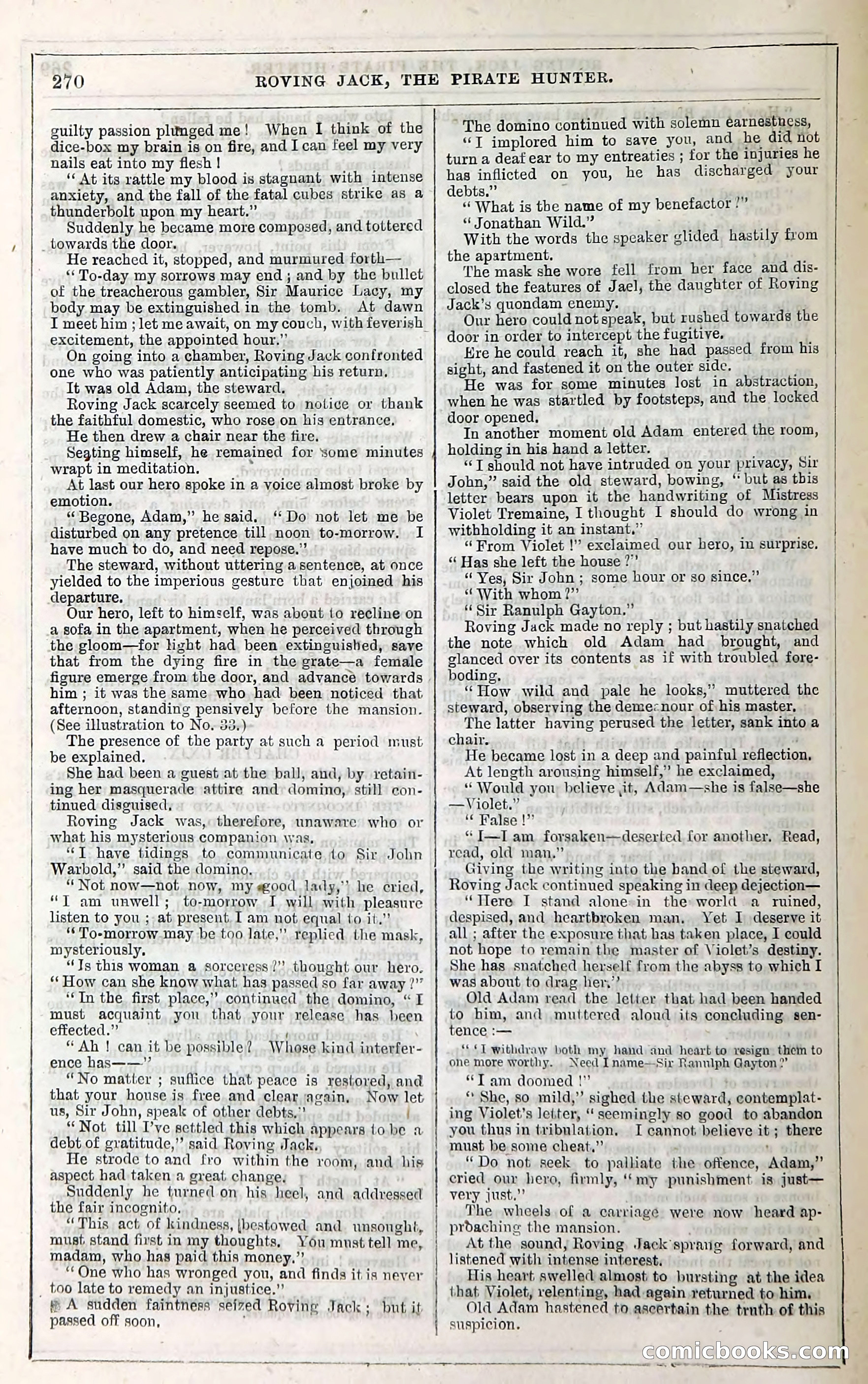 Roving Jack, The Pirate Hunter — page 250: Penny Dreadfuls, 1867