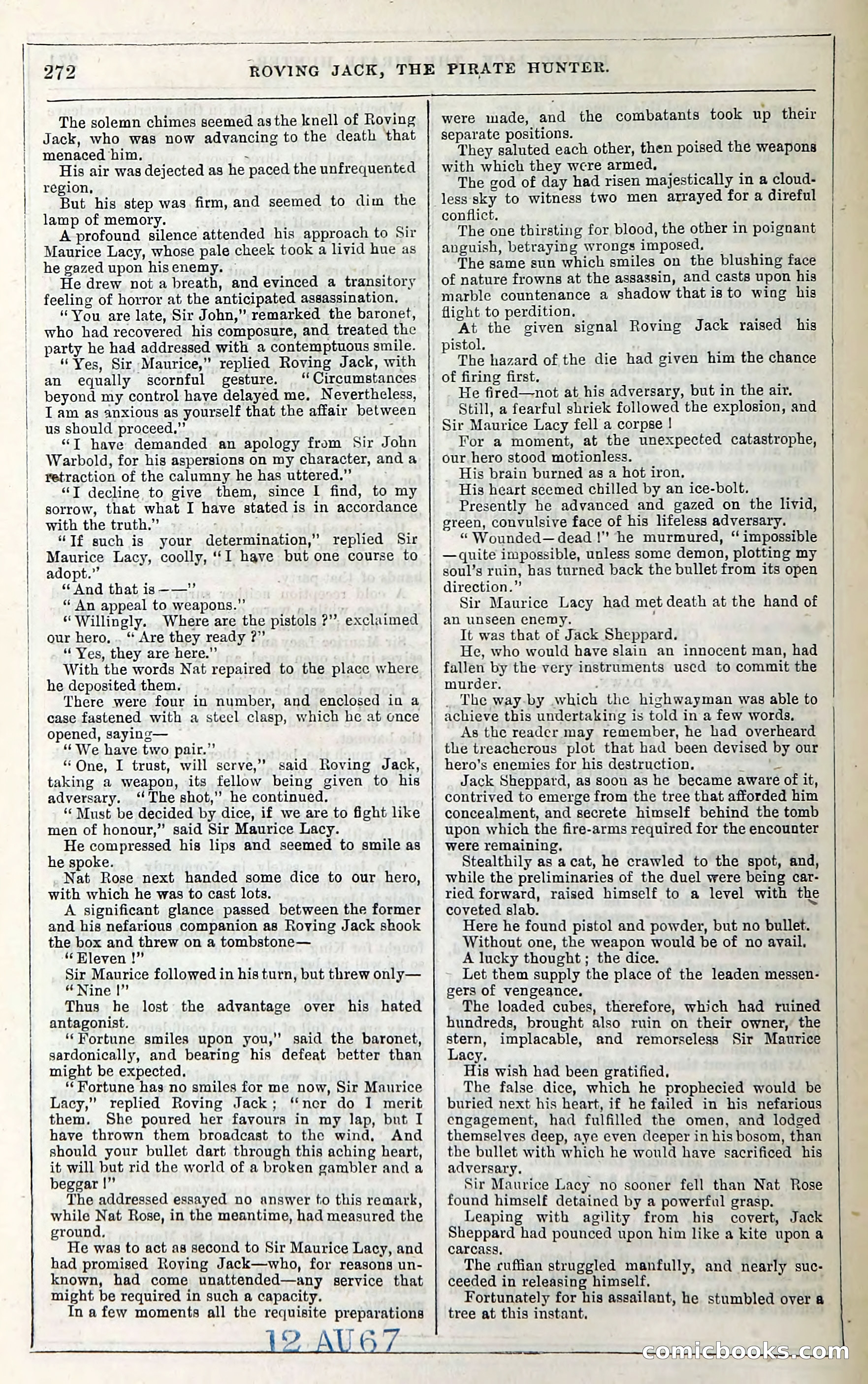 Roving Jack, The Pirate Hunter — page 252: Penny Dreadfuls, 1867