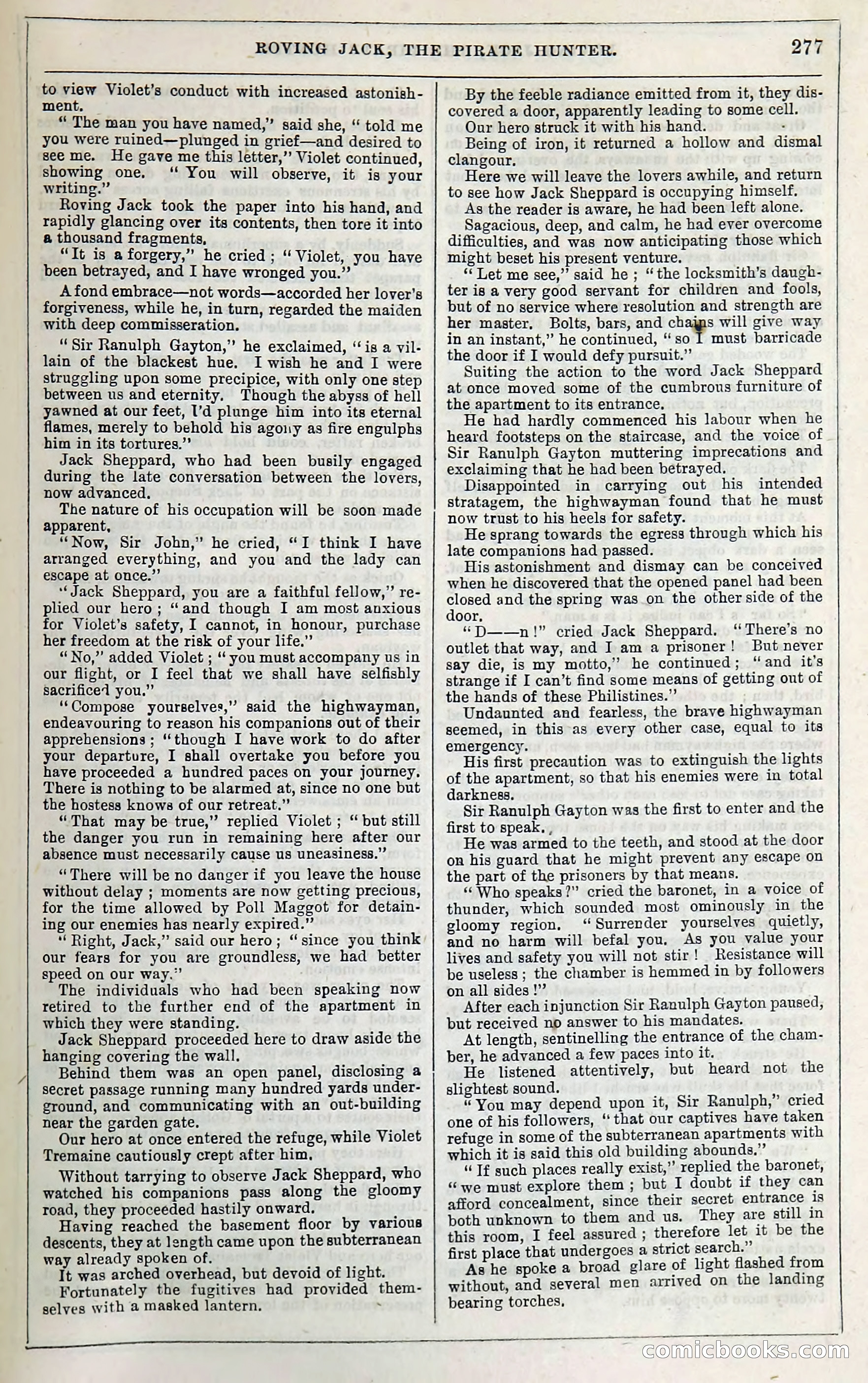 Roving Jack, The Pirate Hunter — page 257: Penny Dreadfuls, 1867