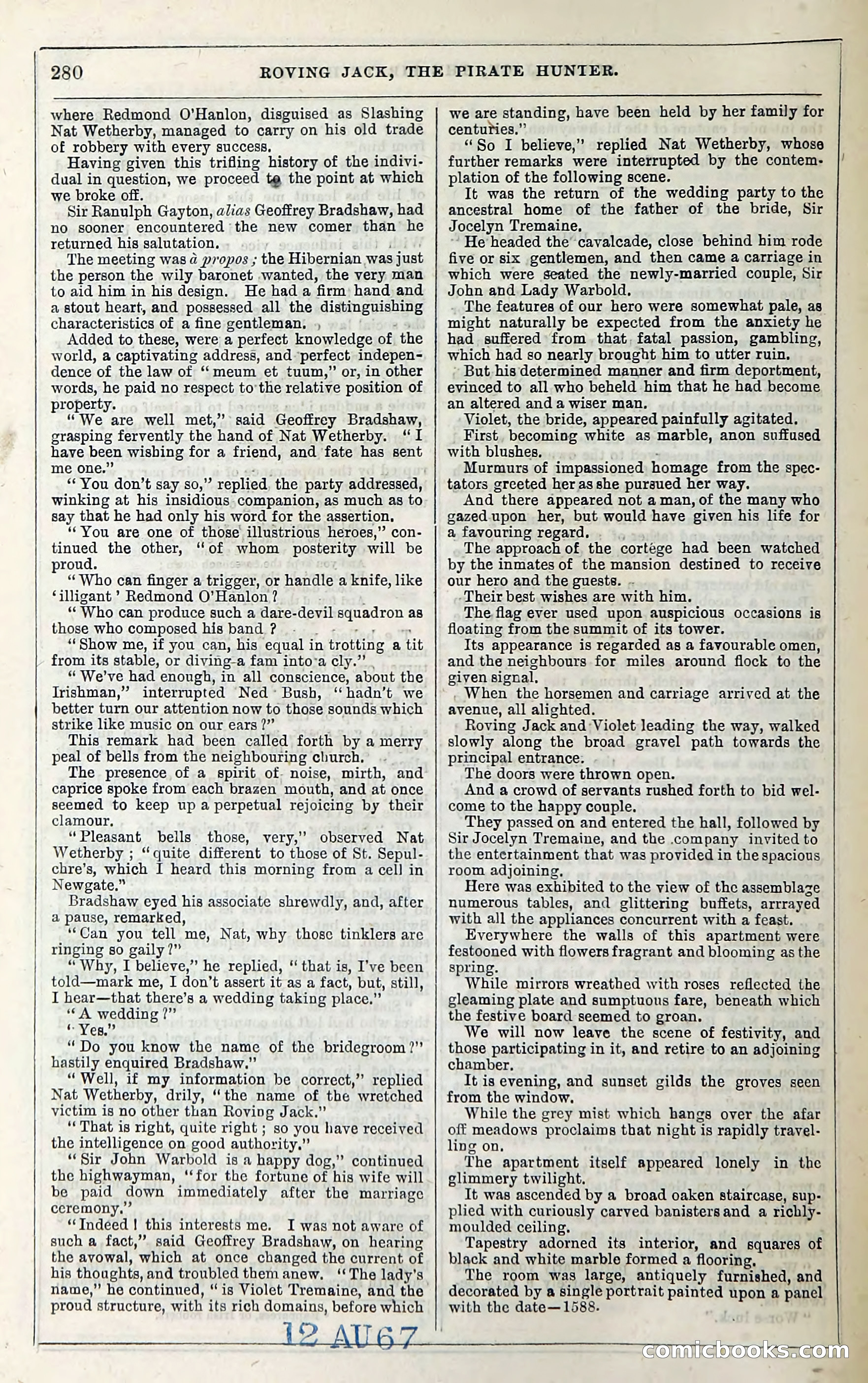 Roving Jack, The Pirate Hunter — page 260: Penny Dreadfuls, 1867