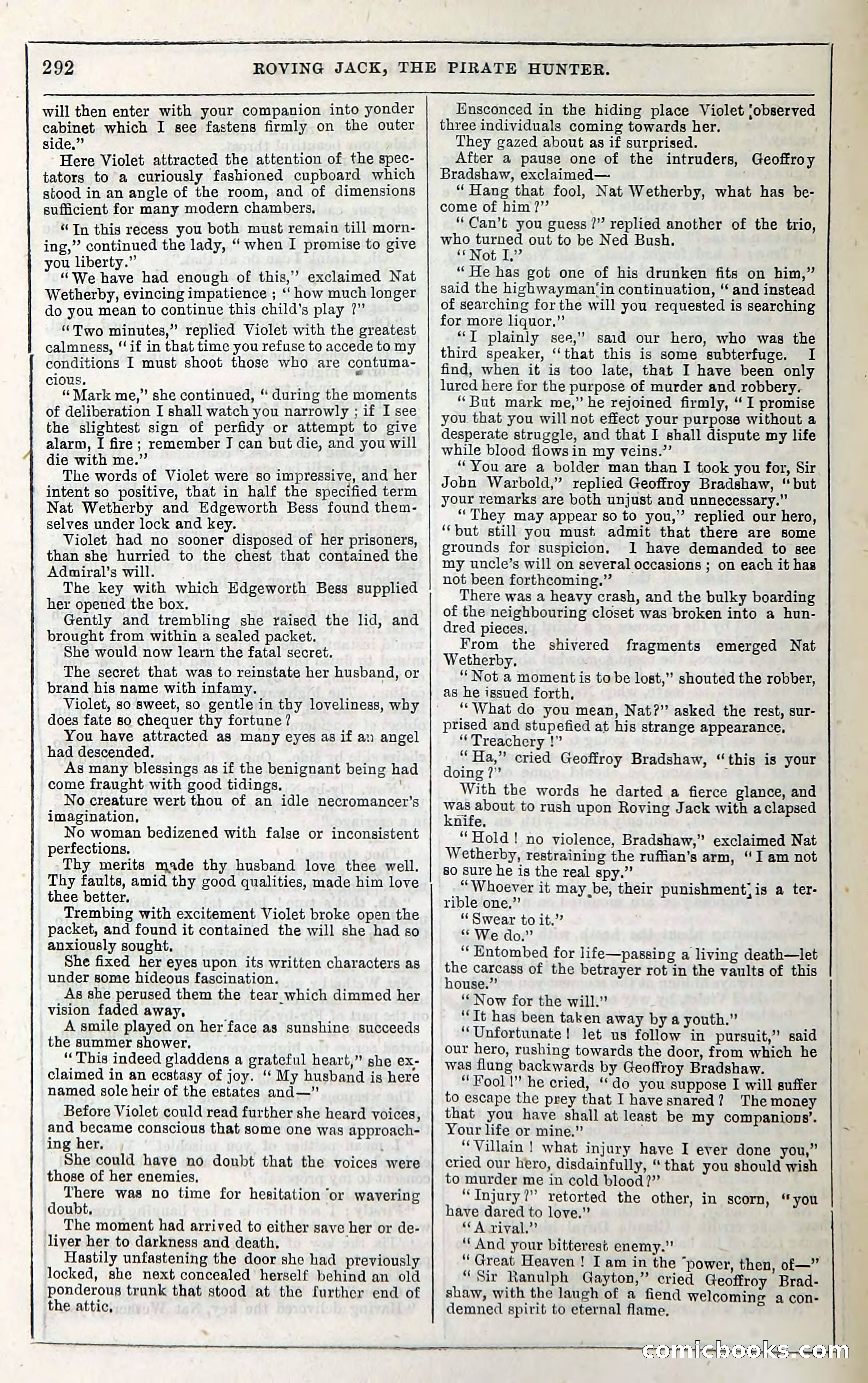 Roving Jack, The Pirate Hunter — page 272: Penny Dreadfuls, 1867