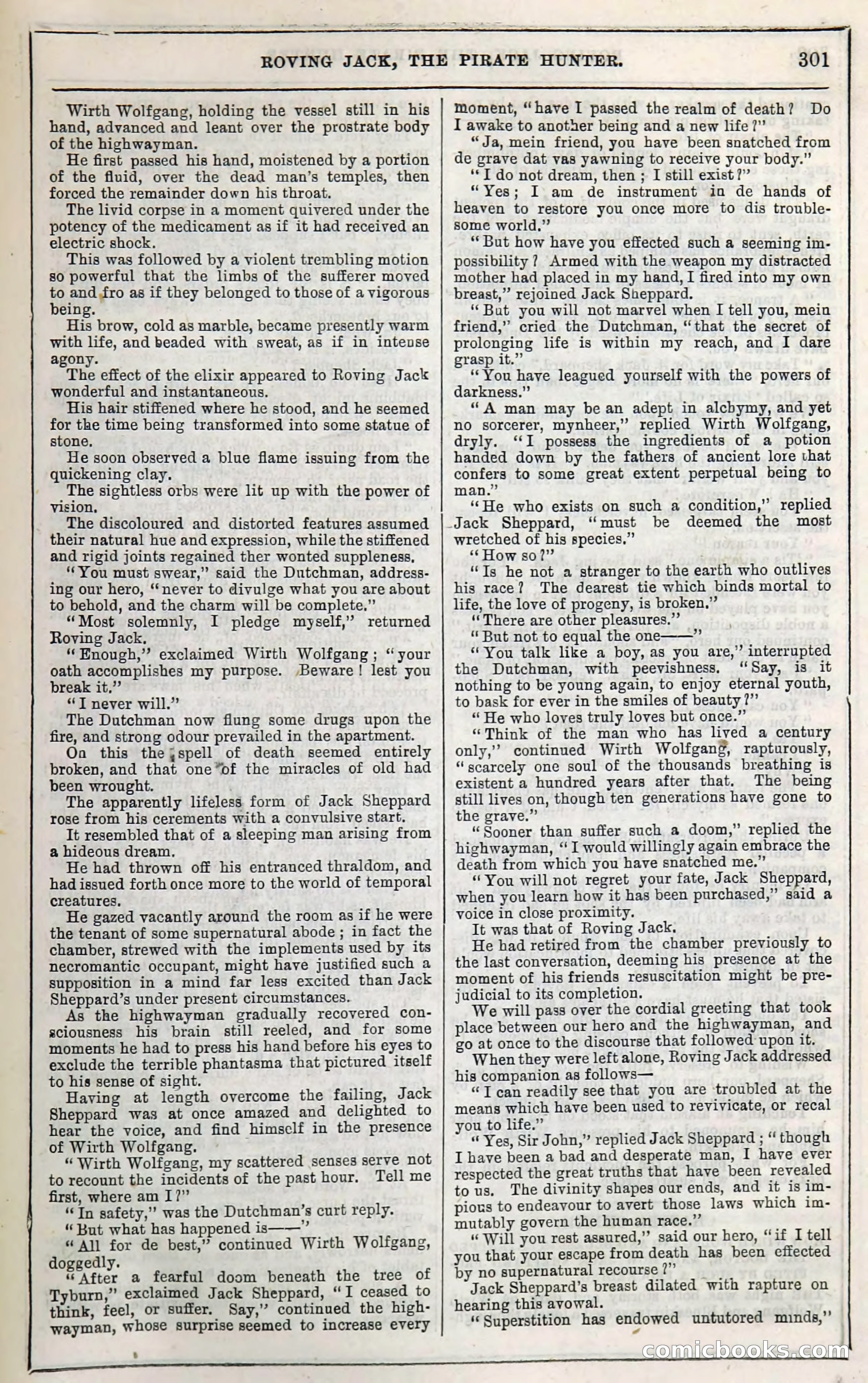 Roving Jack, The Pirate Hunter — page 281: Penny Dreadfuls, 1867