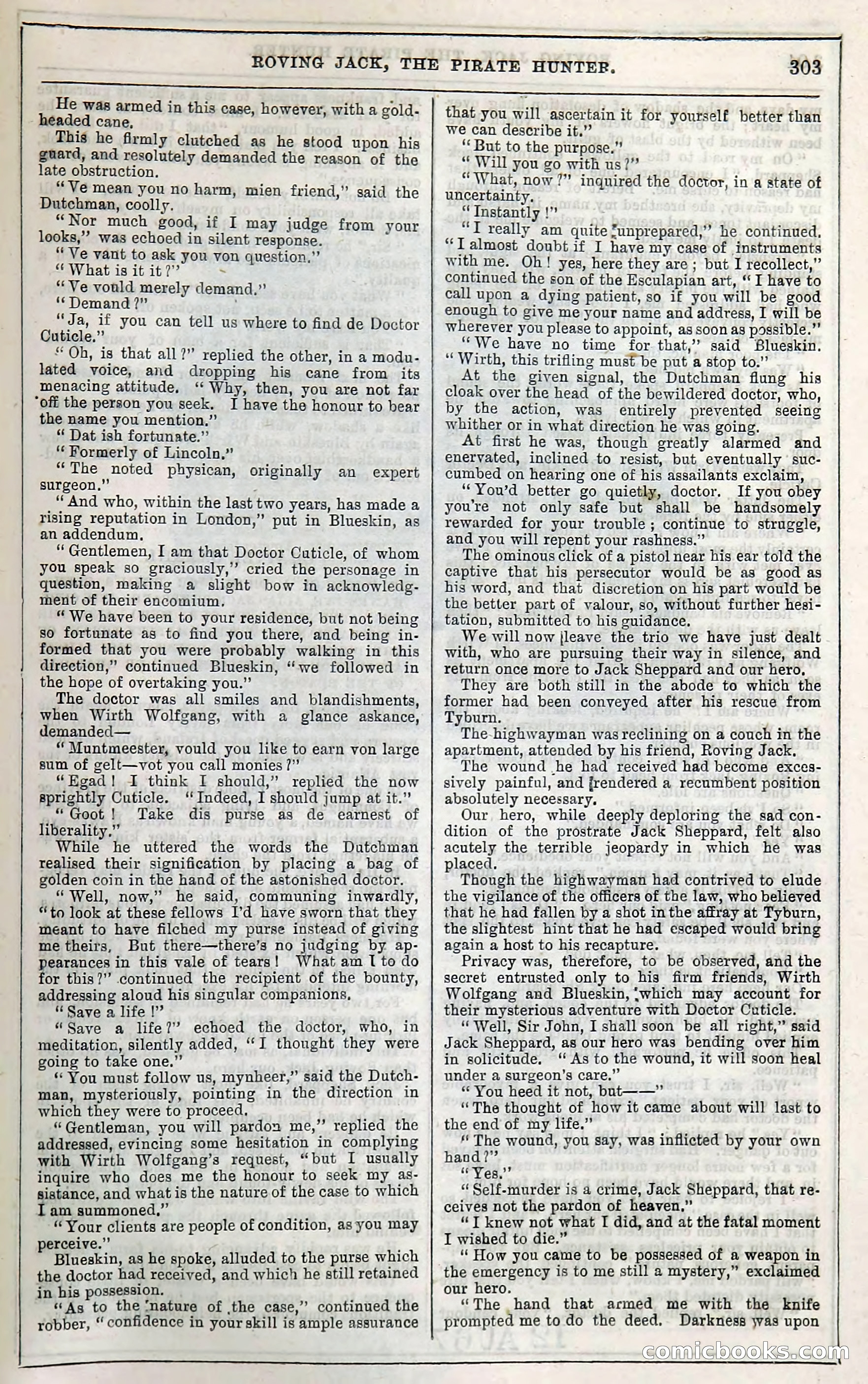 Roving Jack, The Pirate Hunter — page 283: Penny Dreadfuls, 1867