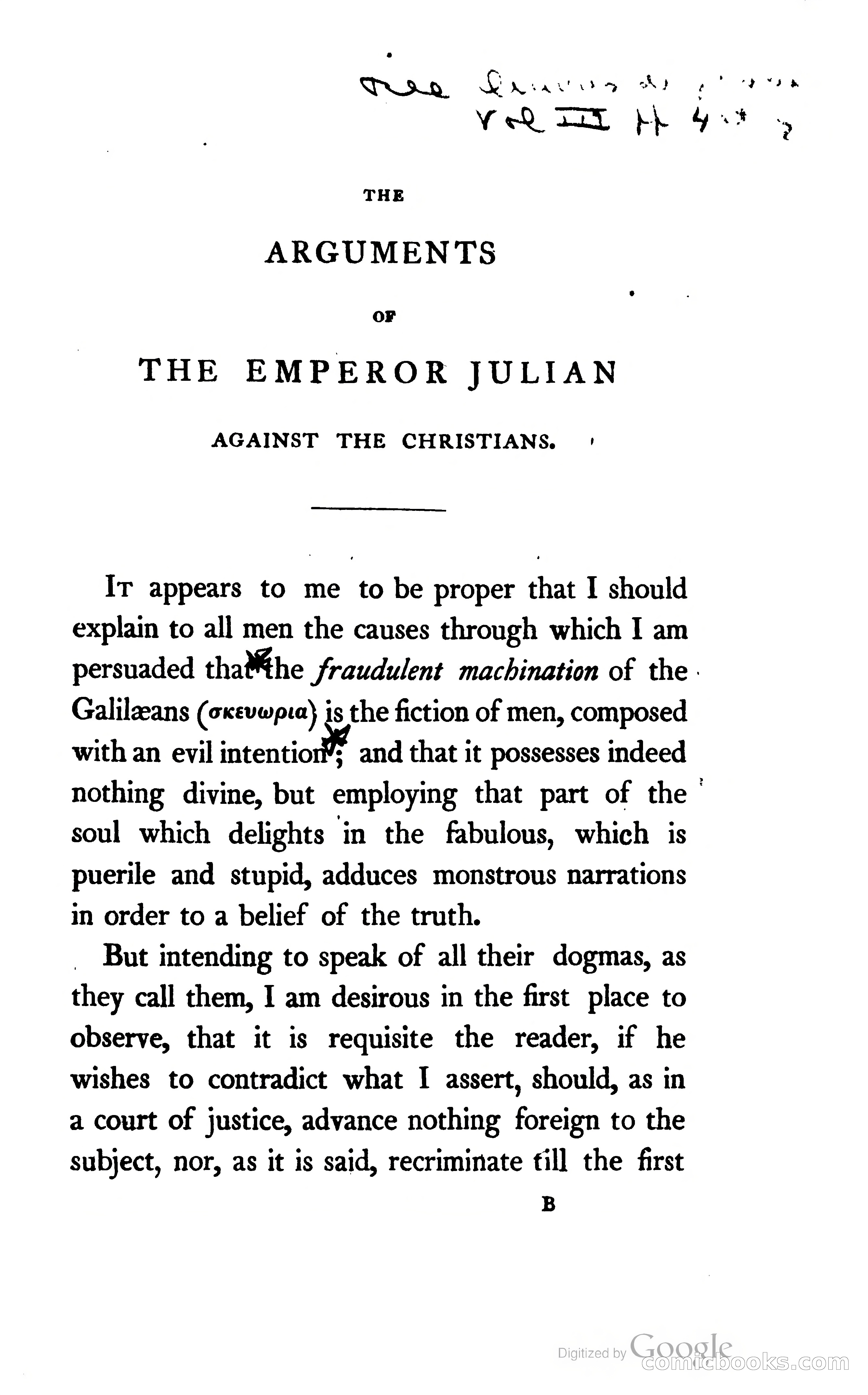 The Arguments of the Emperor Julian Against the Christians — page 24 of 118