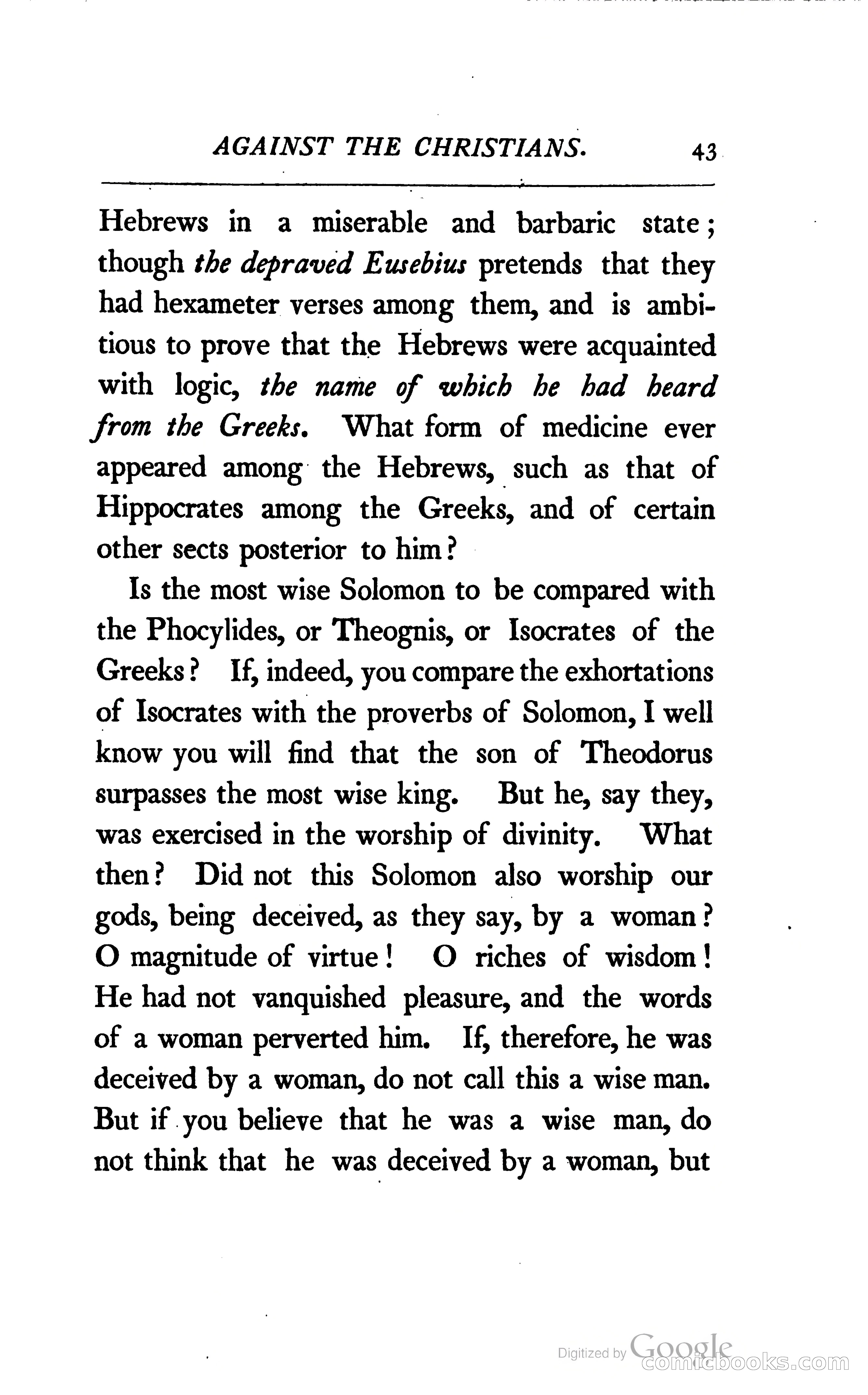 The Arguments of the Emperor Julian Against the Christians — page 66 of 118
