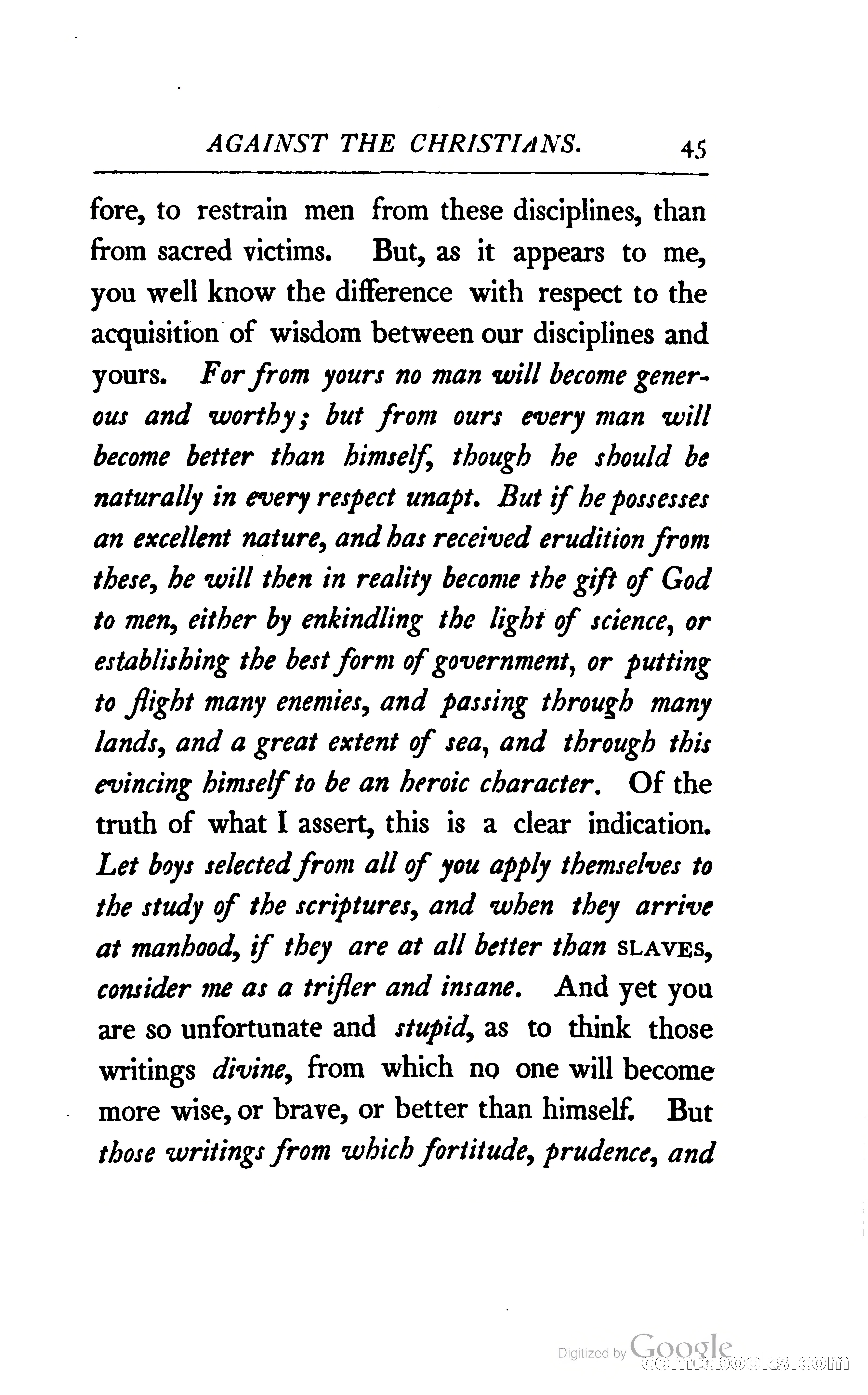 The Arguments of the Emperor Julian Against the Christians — page 68 of 118