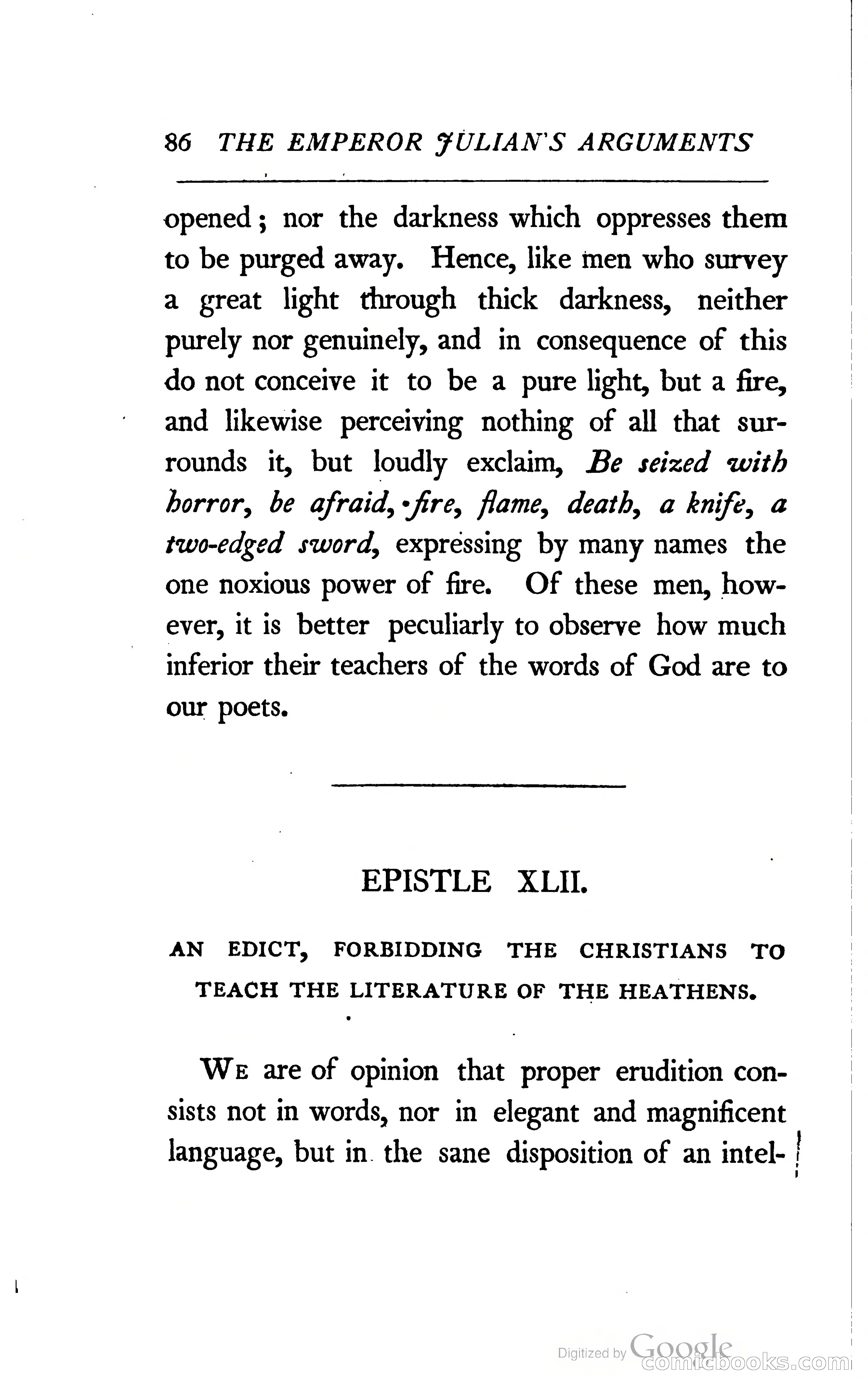 The Arguments of the Emperor Julian Against the Christians — page 109 of 118