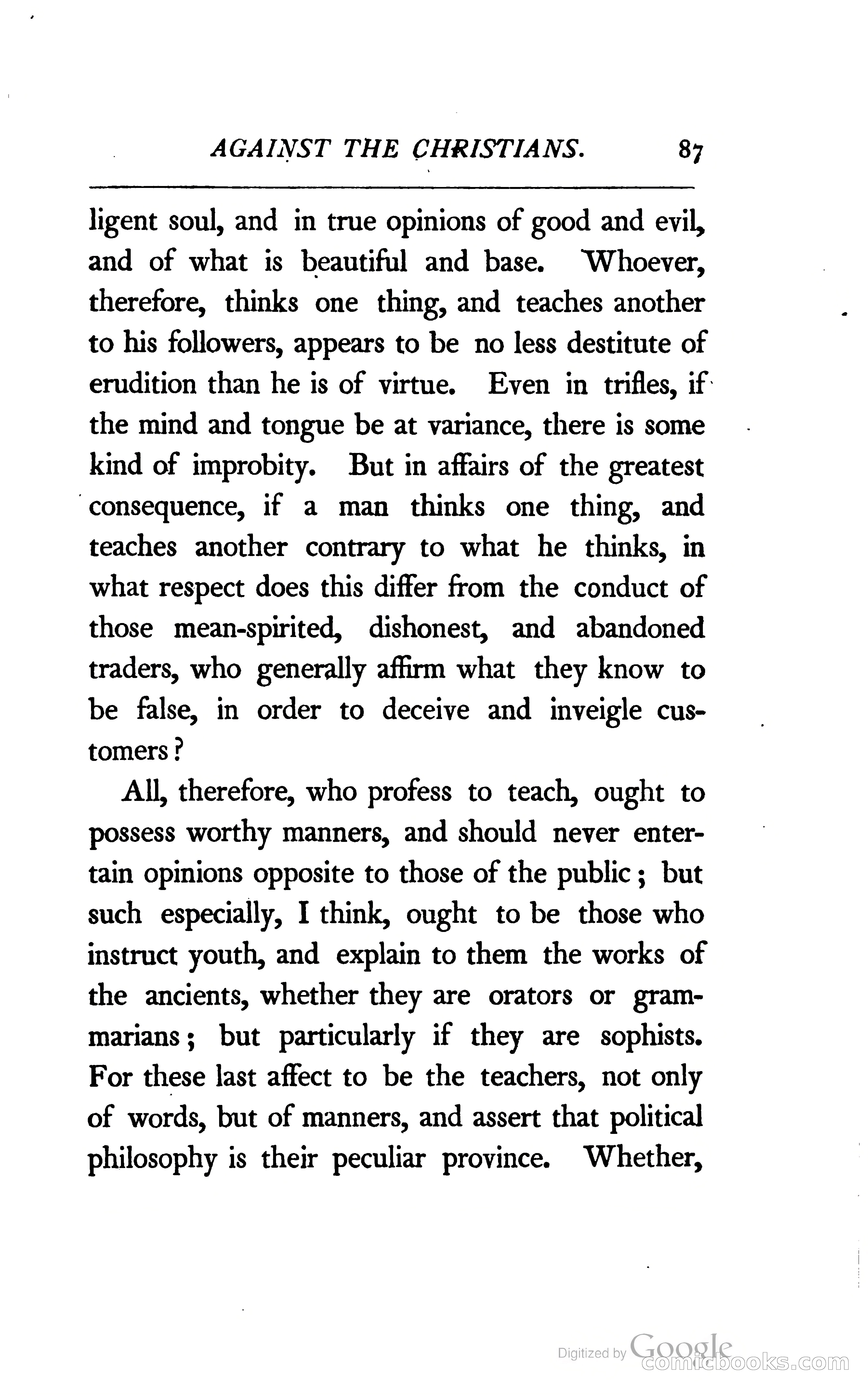 The Arguments of the Emperor Julian Against the Christians — page 110 of 118