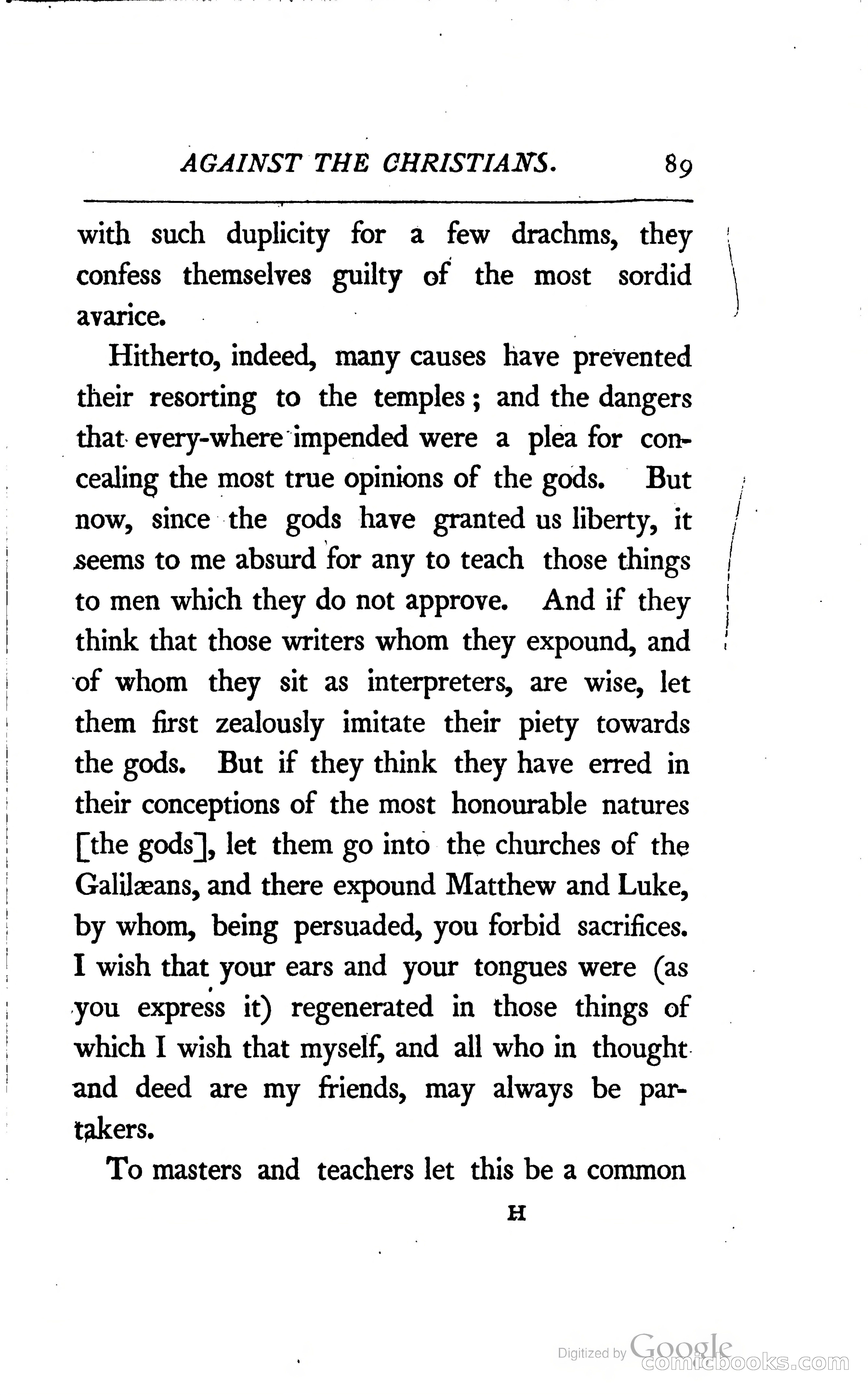 The Arguments of the Emperor Julian Against the Christians — page 112 of 118