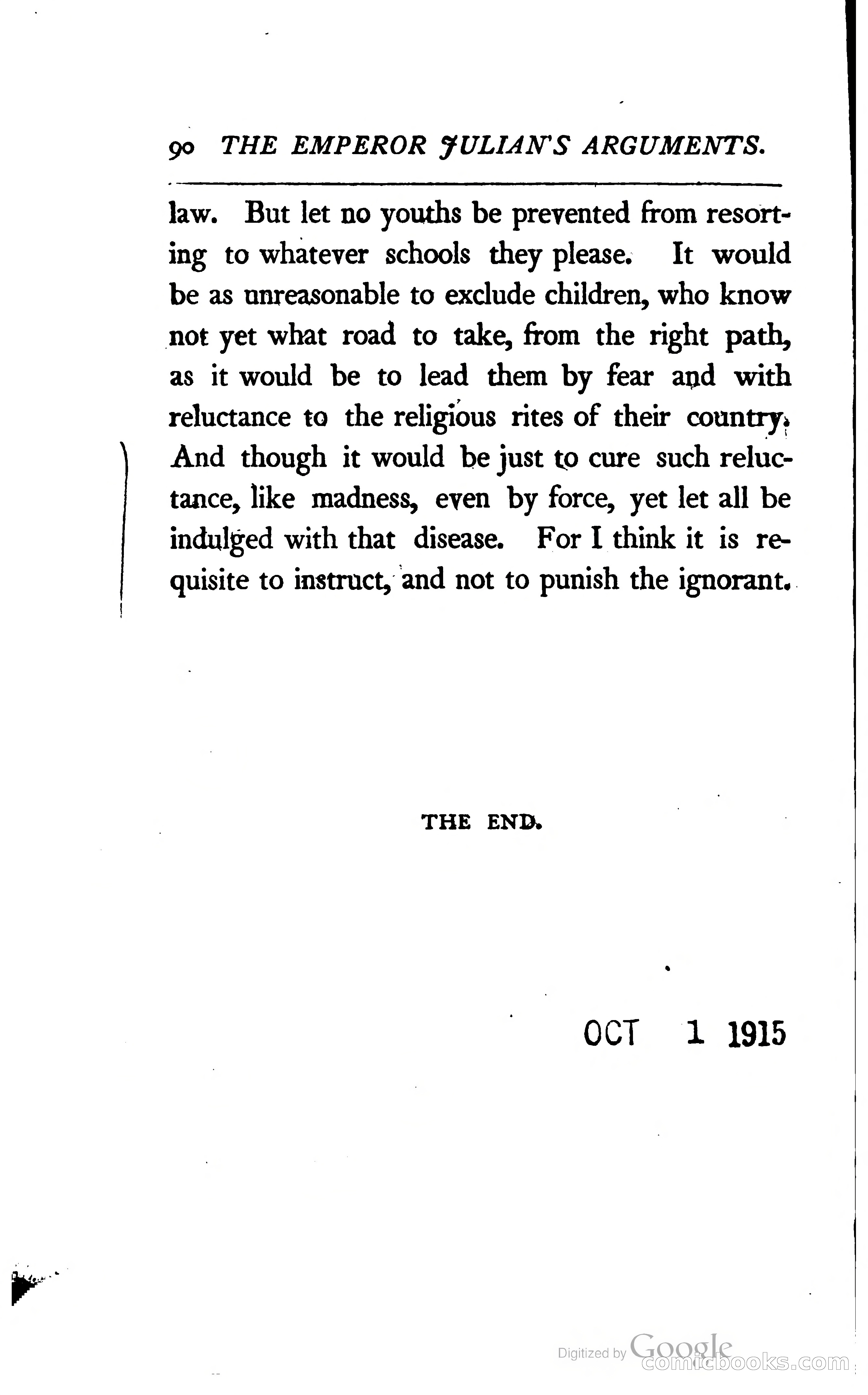 The Arguments of the Emperor Julian Against the Christians — page 113 of 118