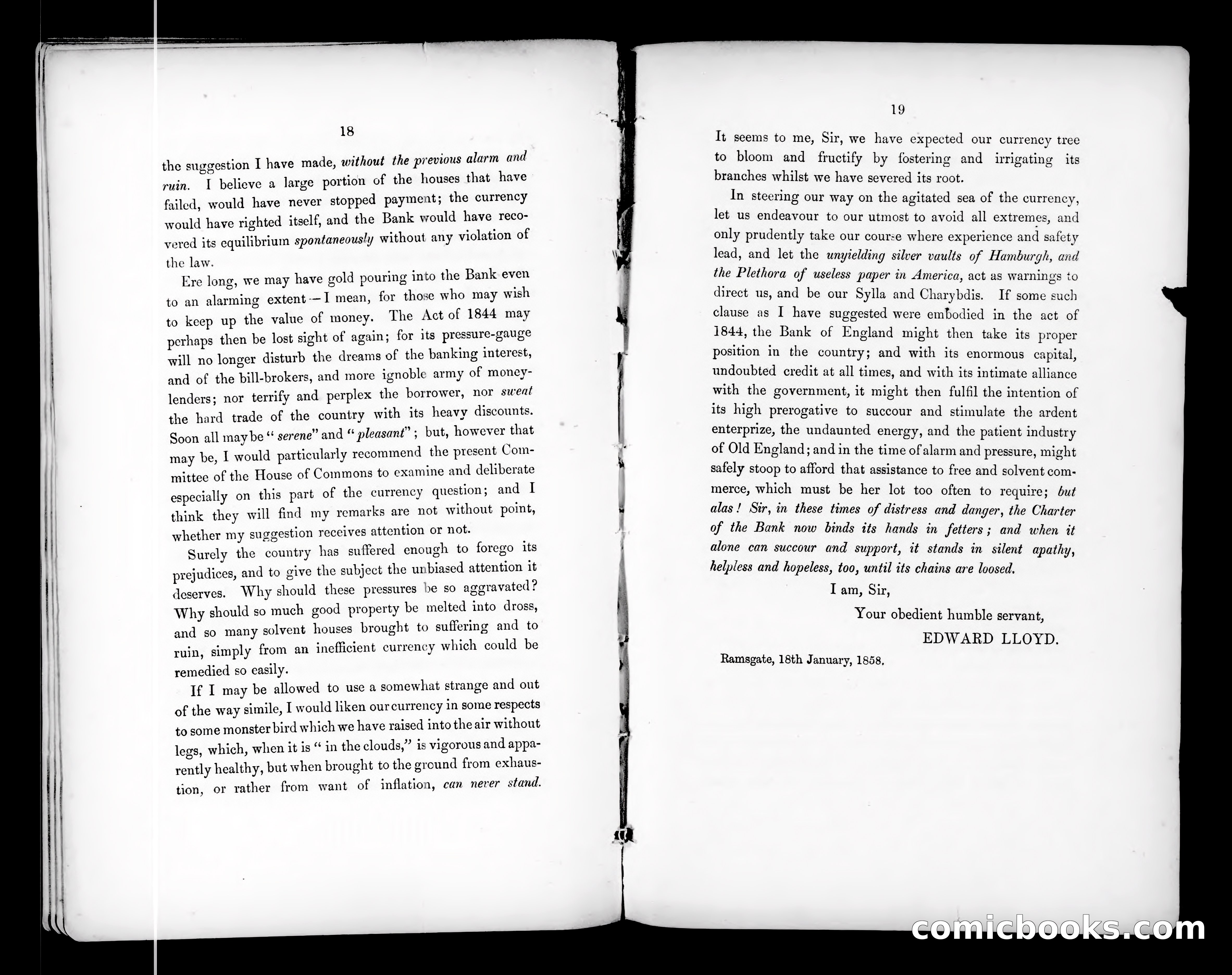 The Bank Charter Act cannot be maintained... — page 12: Penny Dreadfuls, 1858