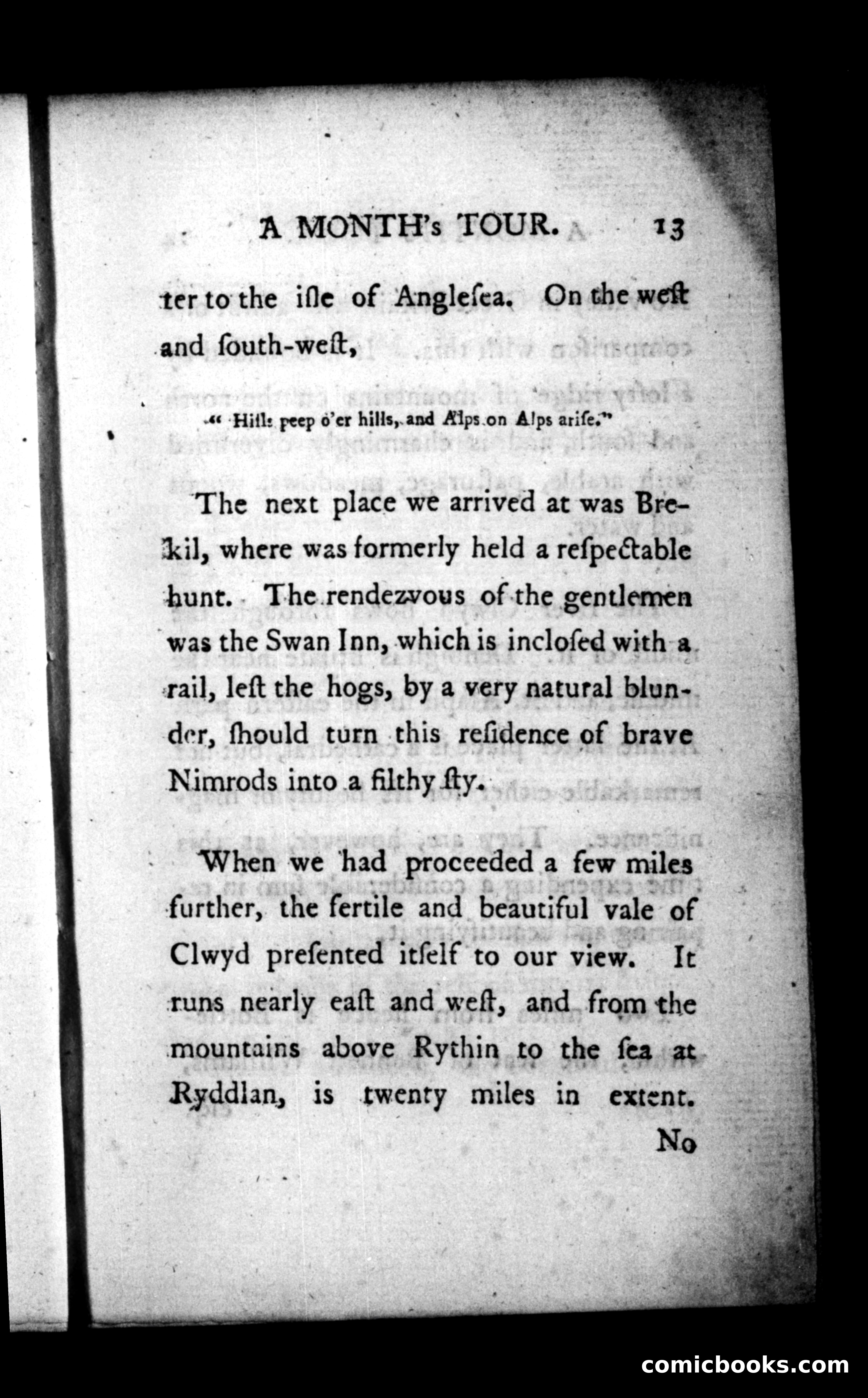 A Month's Tour, &c. — page 13: Penny Dreadfuls, 1781