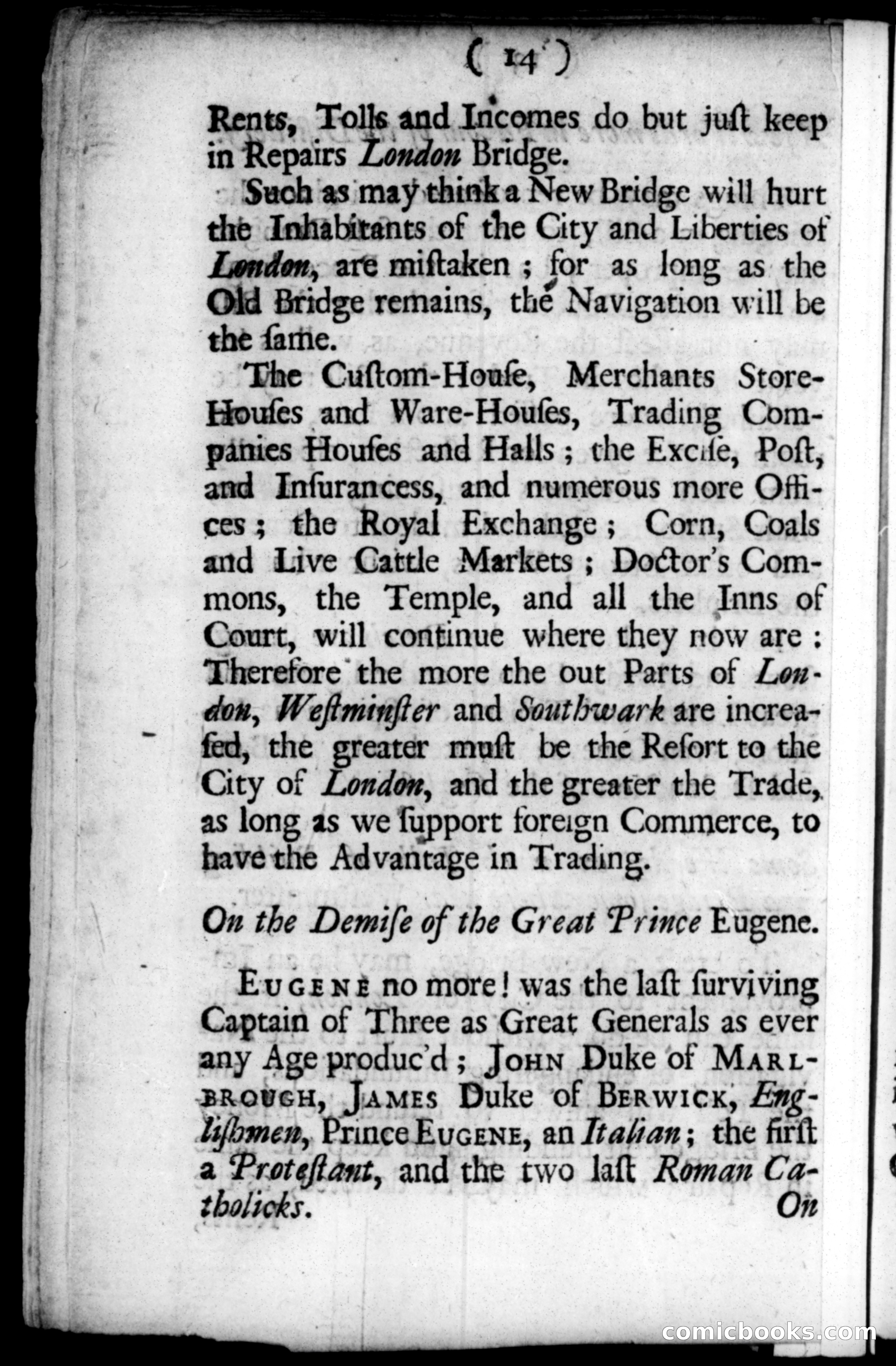 Thoughts on Trade — page 14: Penny Dreadfuls, 1736