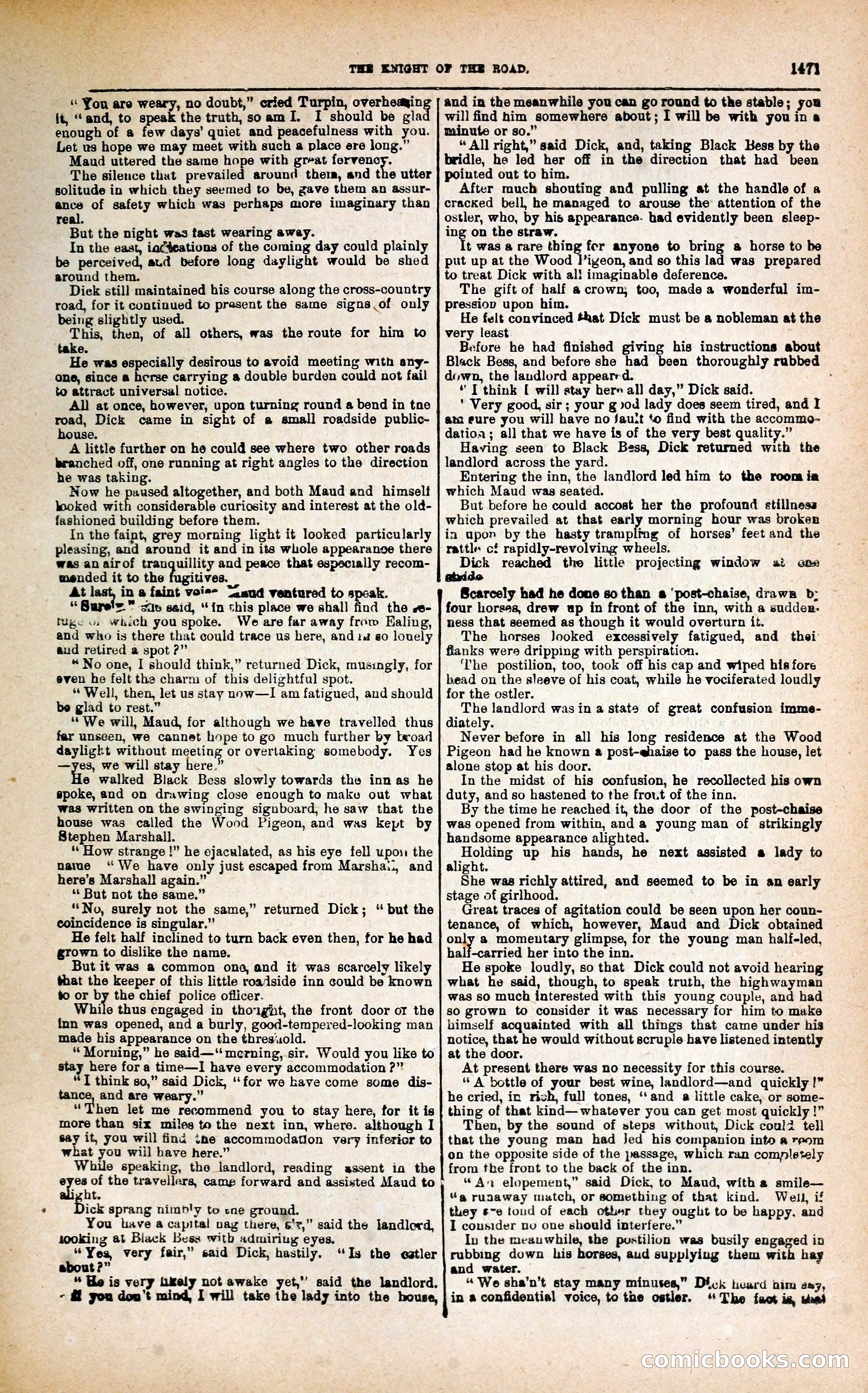 Black Bess; or, the Knight of the Road — page 99: Penny Dreadfuls, 1866