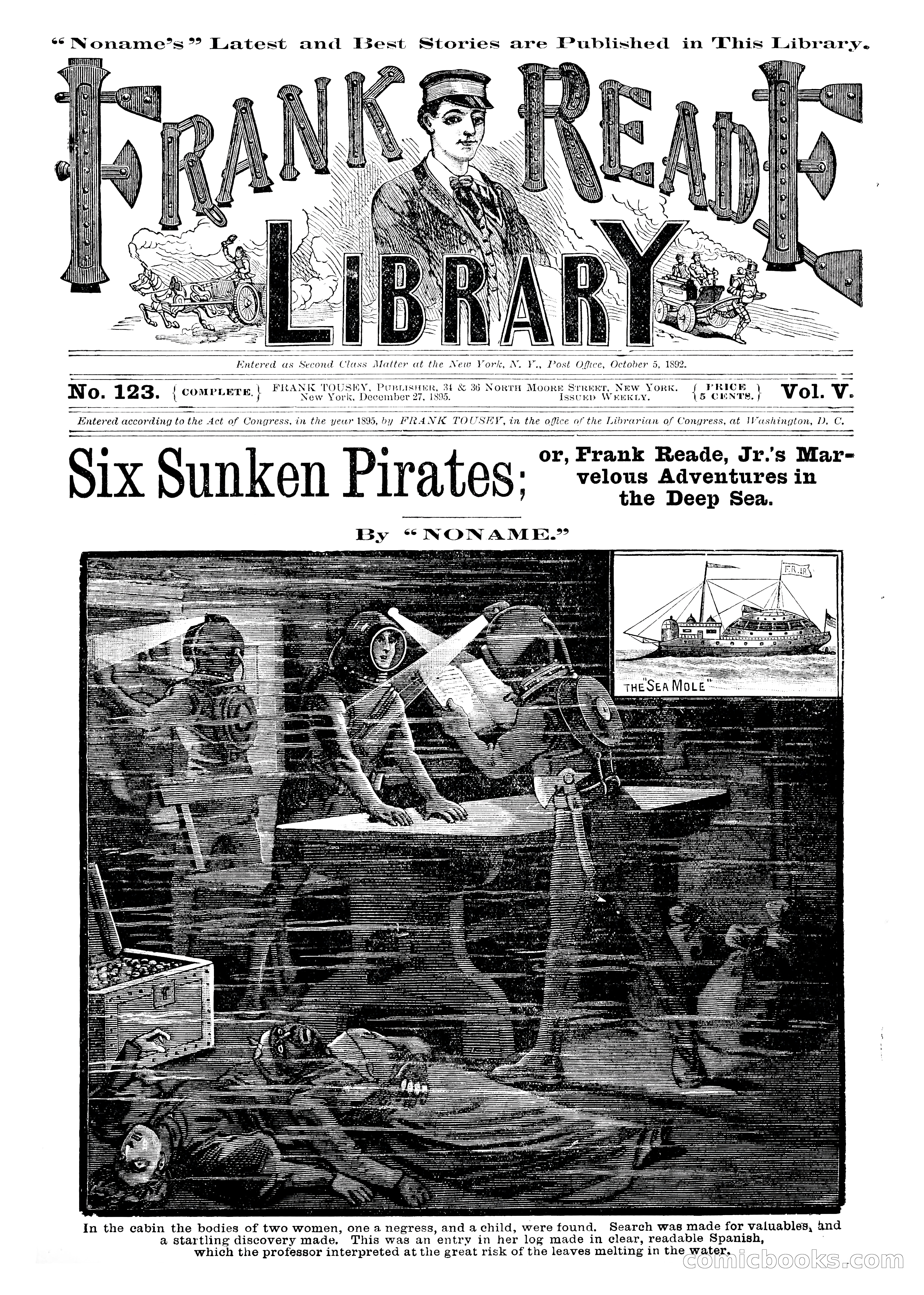 Frank Reade Library: Six Sunken Pirates — page 1 of 17