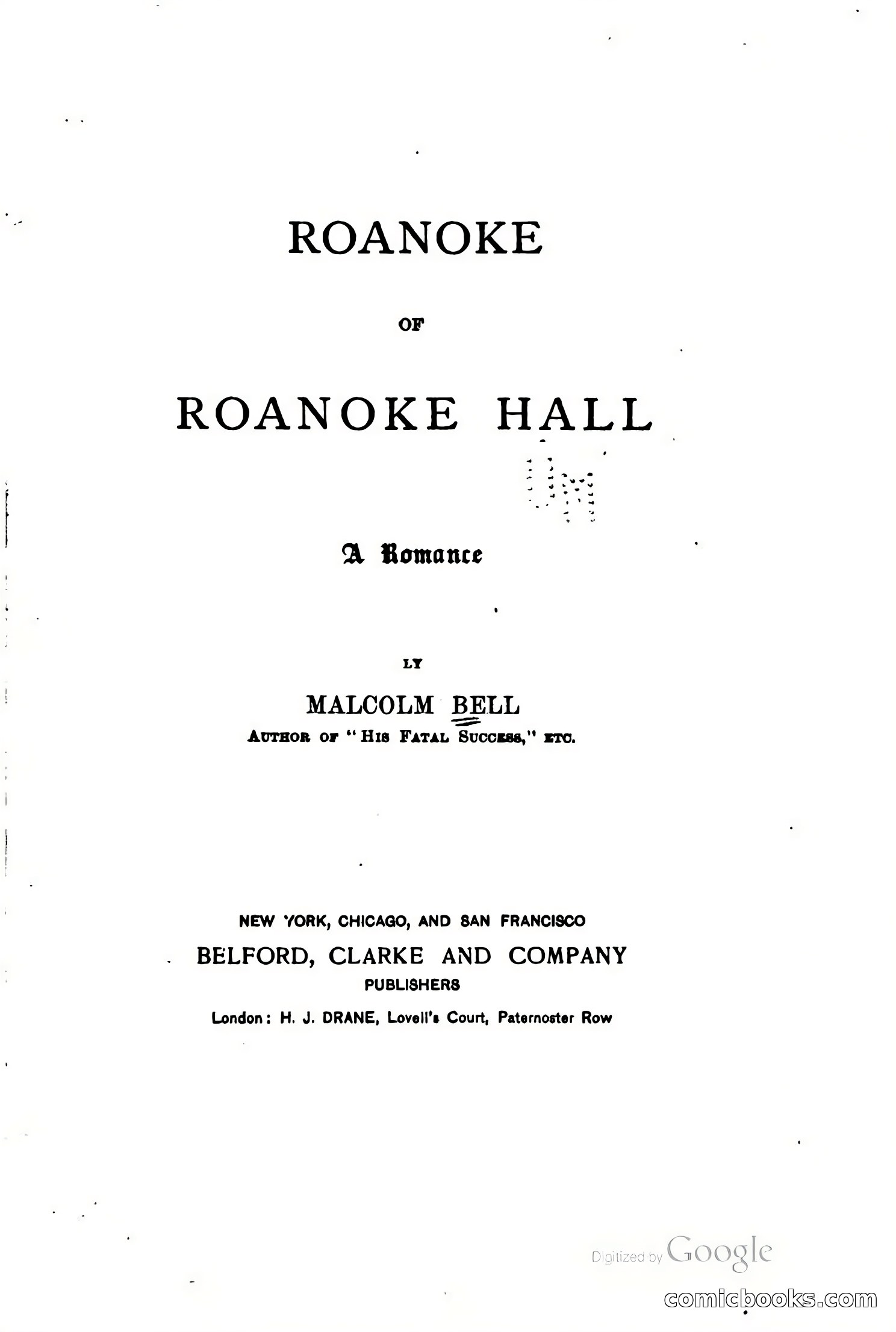 Roanoke of Roanoke Hall: A Romance — page 9 of 230