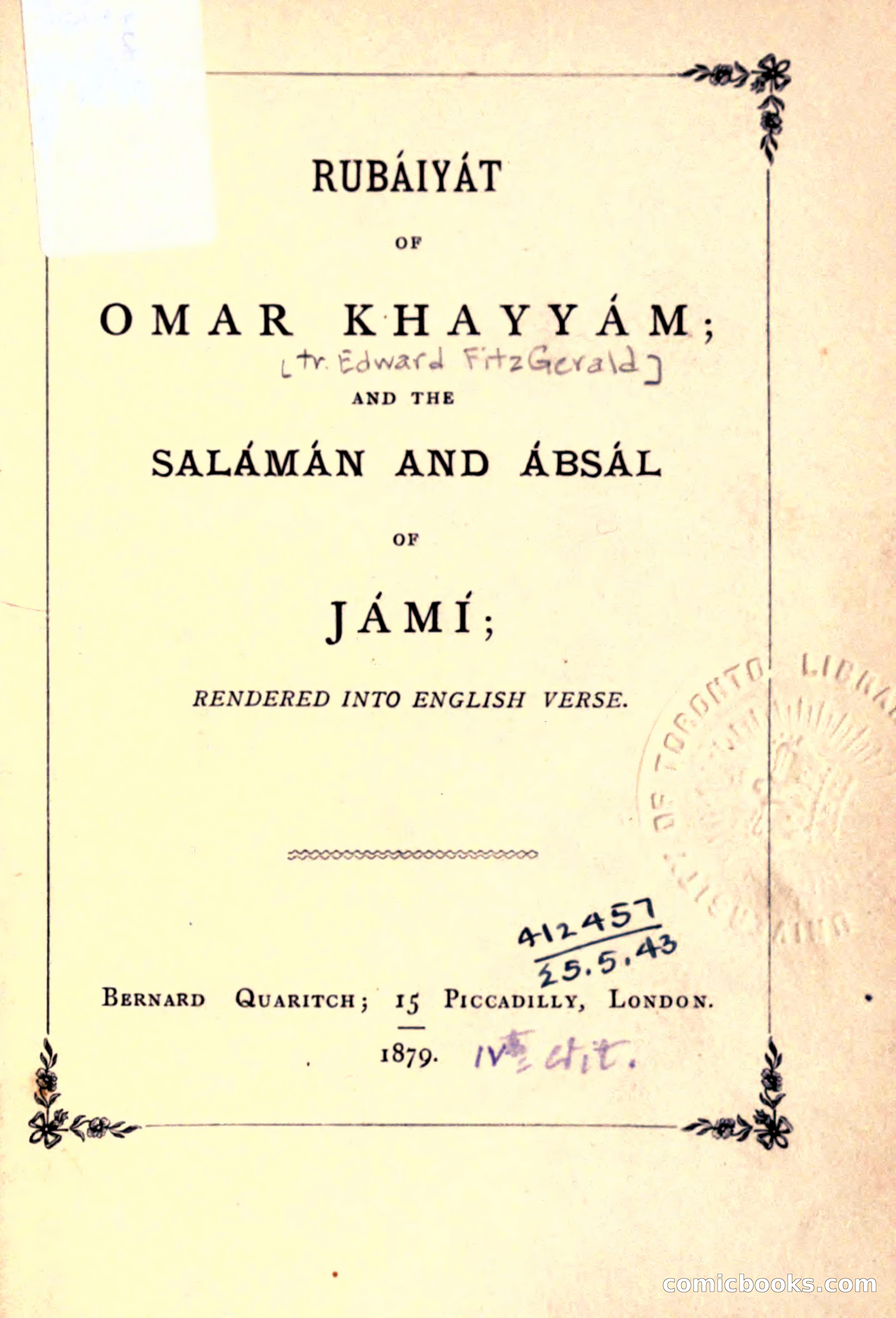 Rubaiyat of Omar Khayyam, and the Salaman and Absal of Jami — page 9 of 142