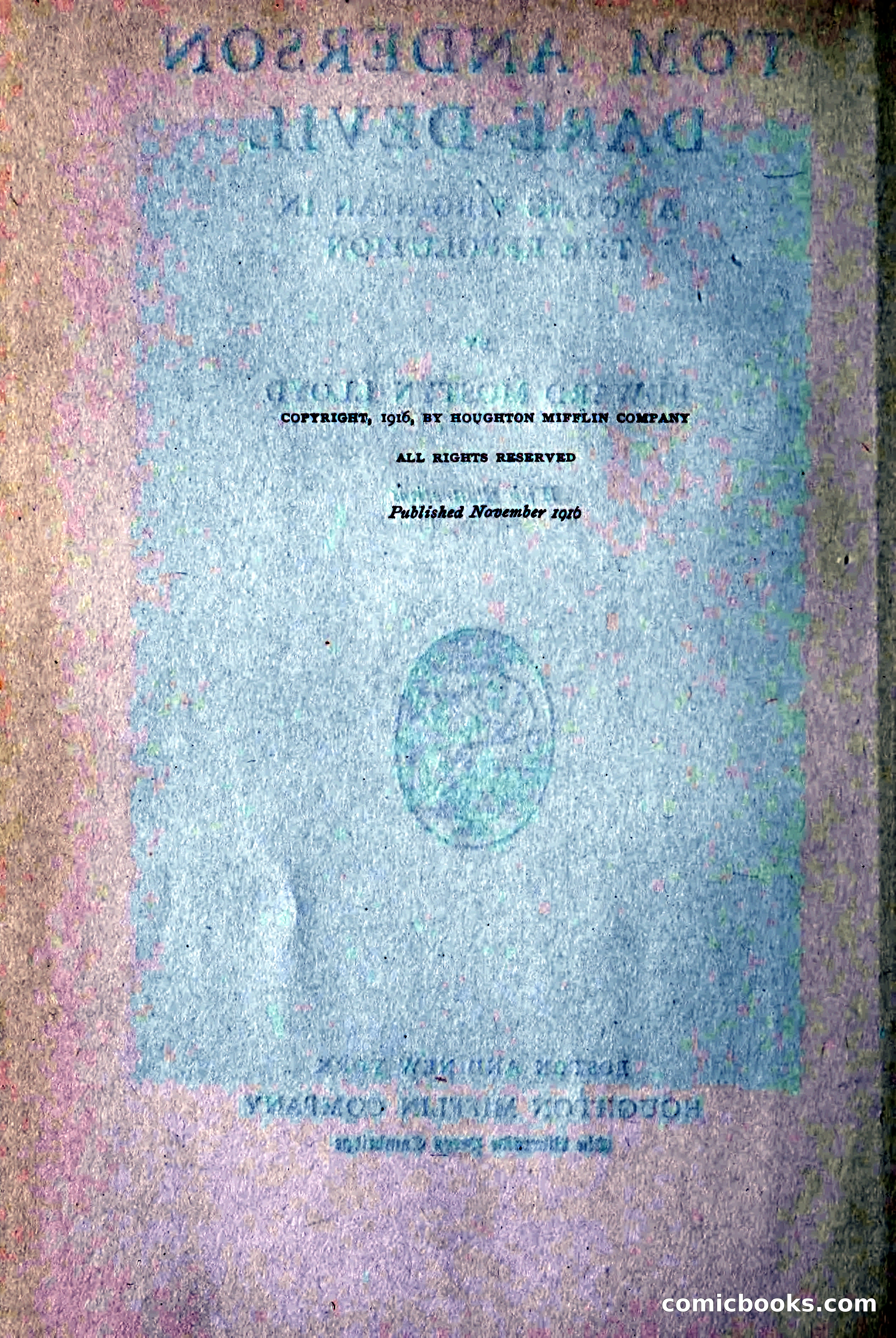 Tom Anderson, Dare-Devil: A Young Virginian in the Revolution — page 10: Penny Dreadfuls, 1916