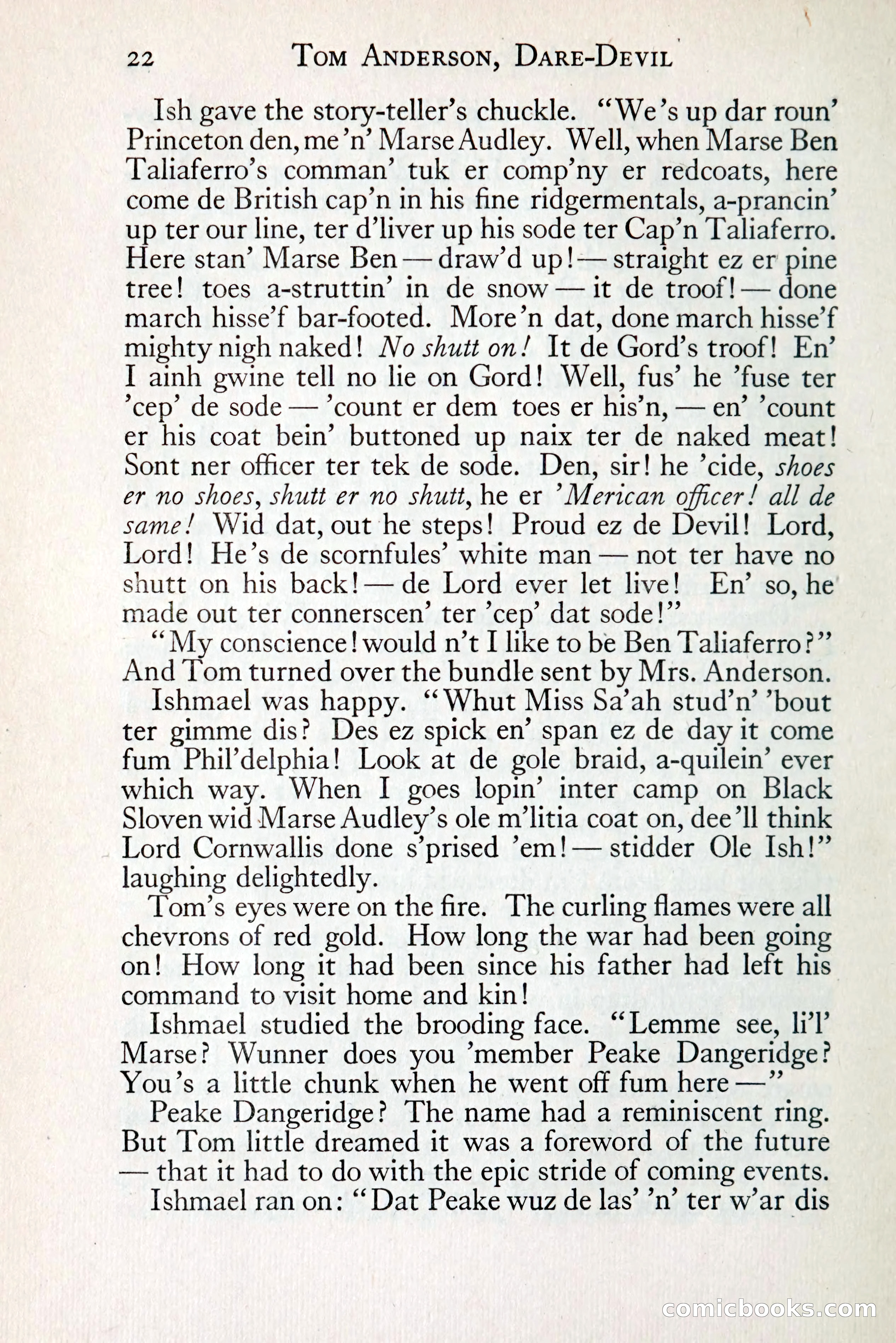 Tom Anderson, Dare-Devil: A Young Virginian in the Revolution — page 38: Penny Dreadfuls, 1916