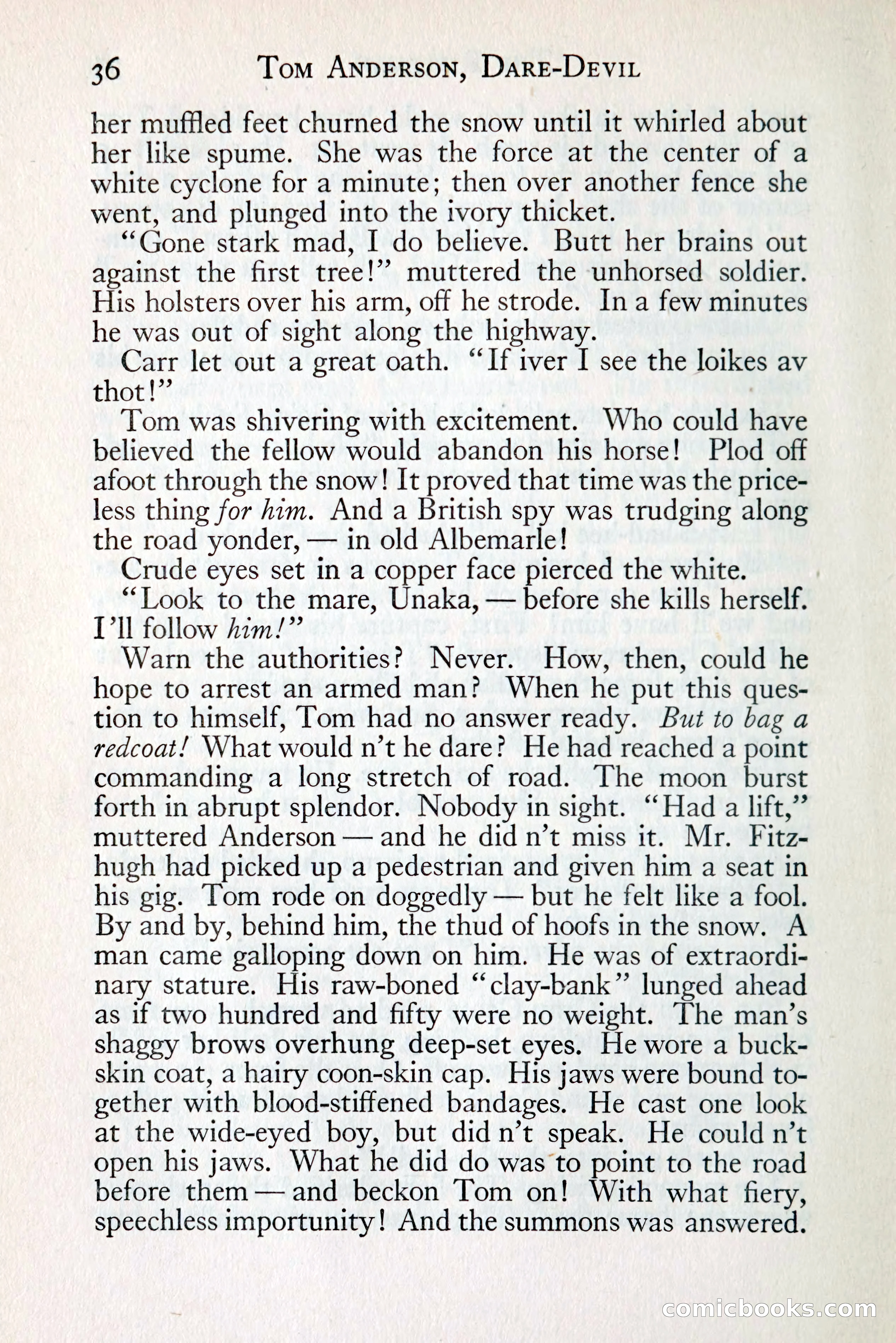 Tom Anderson, Dare-Devil: A Young Virginian in the Revolution — page 52: Penny Dreadfuls, 1916