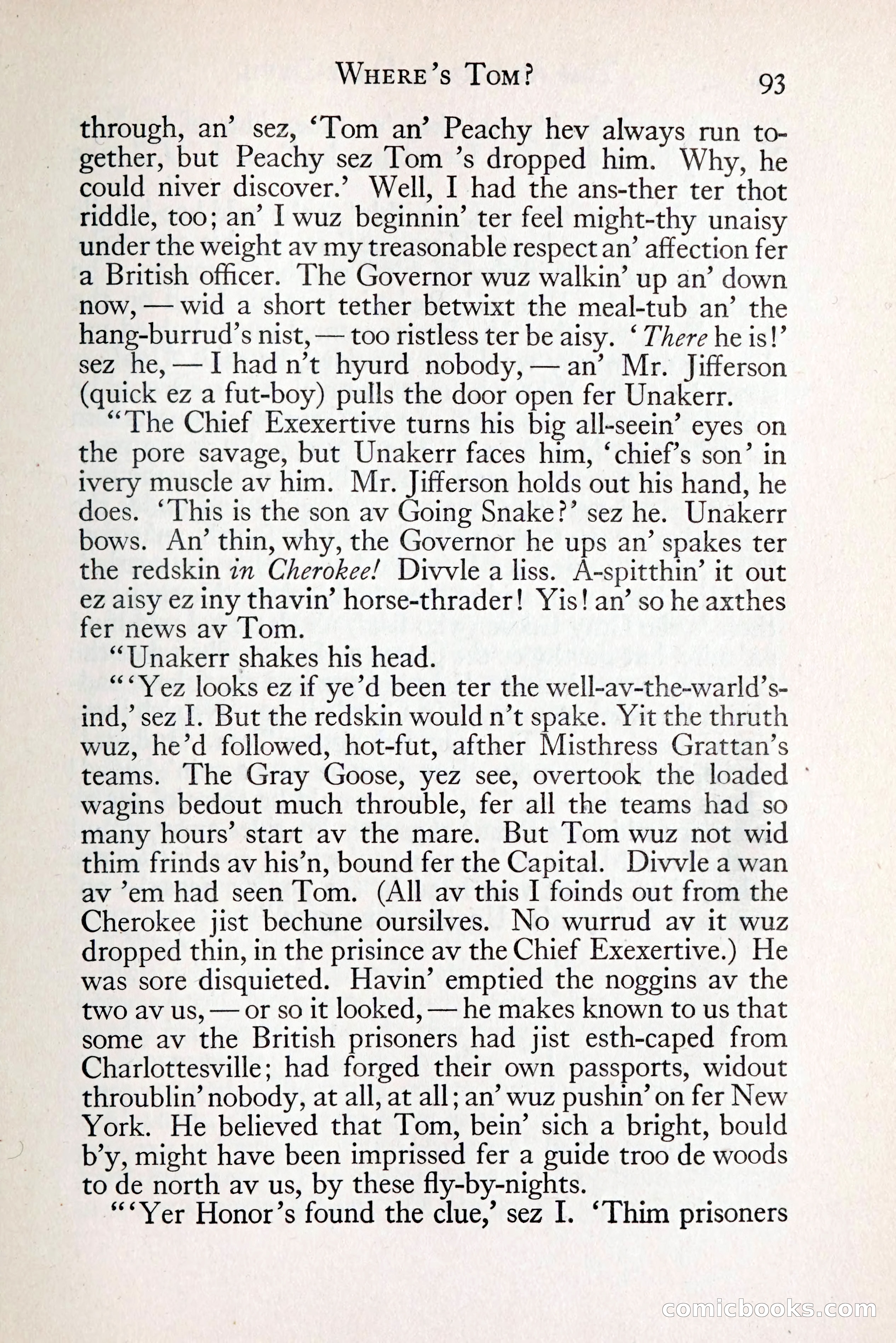 Tom Anderson, Dare-Devil: A Young Virginian in the Revolution — page 109: Penny Dreadfuls, 1916