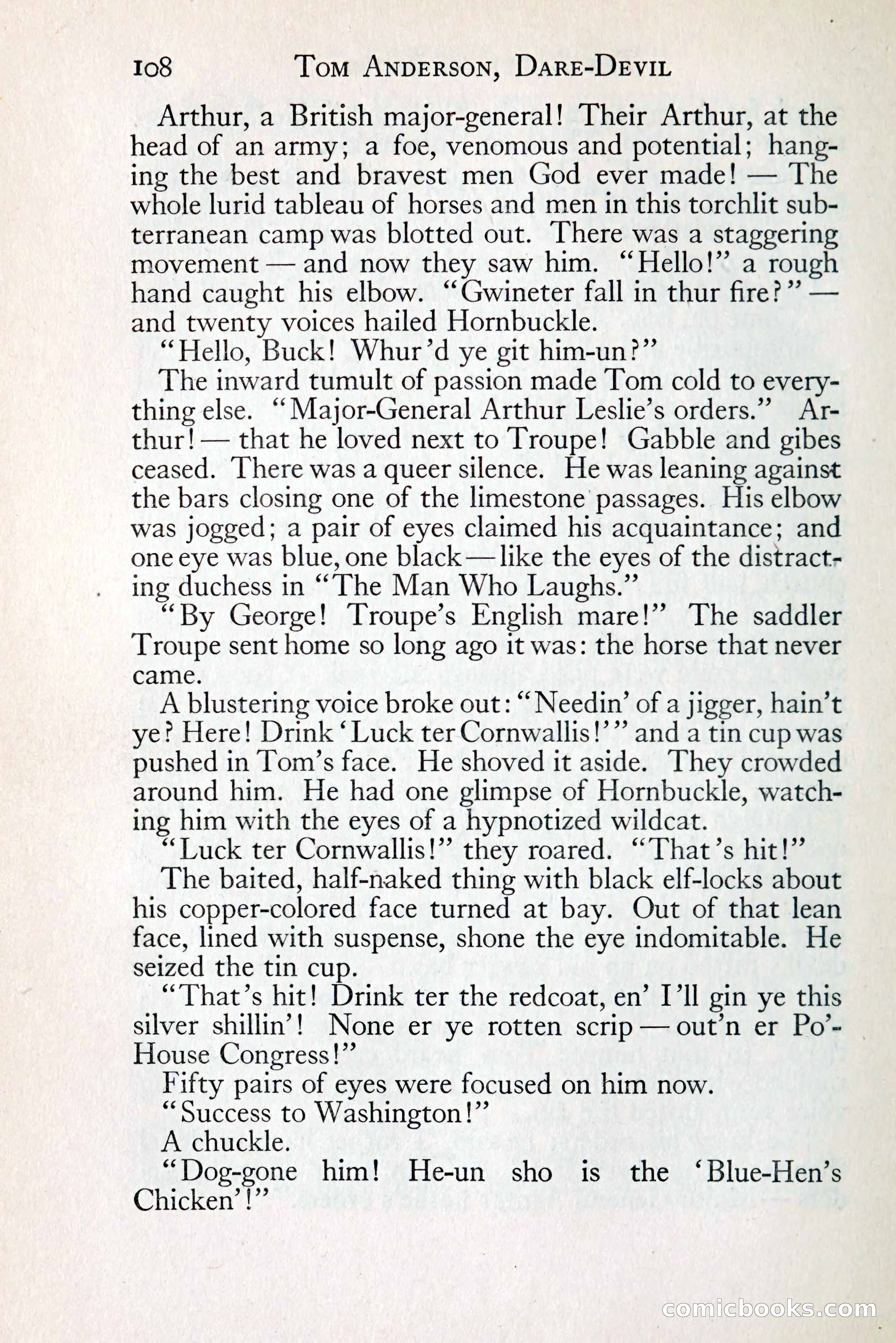 Tom Anderson, Dare-Devil: A Young Virginian in the Revolution — page 124: Penny Dreadfuls, 1916