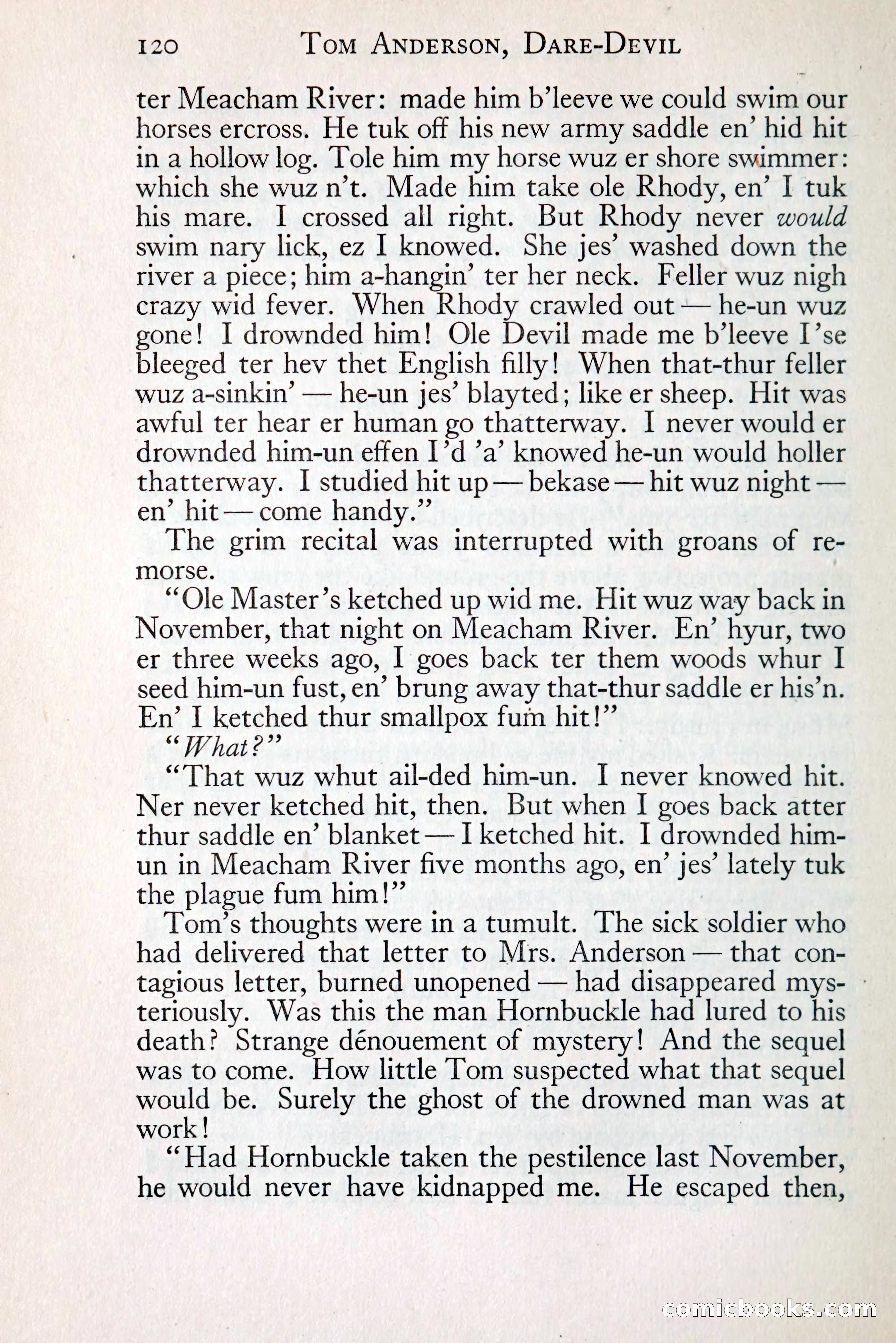 Tom Anderson, Dare-Devil: A Young Virginian in the Revolution — page 136: Penny Dreadfuls, 1916