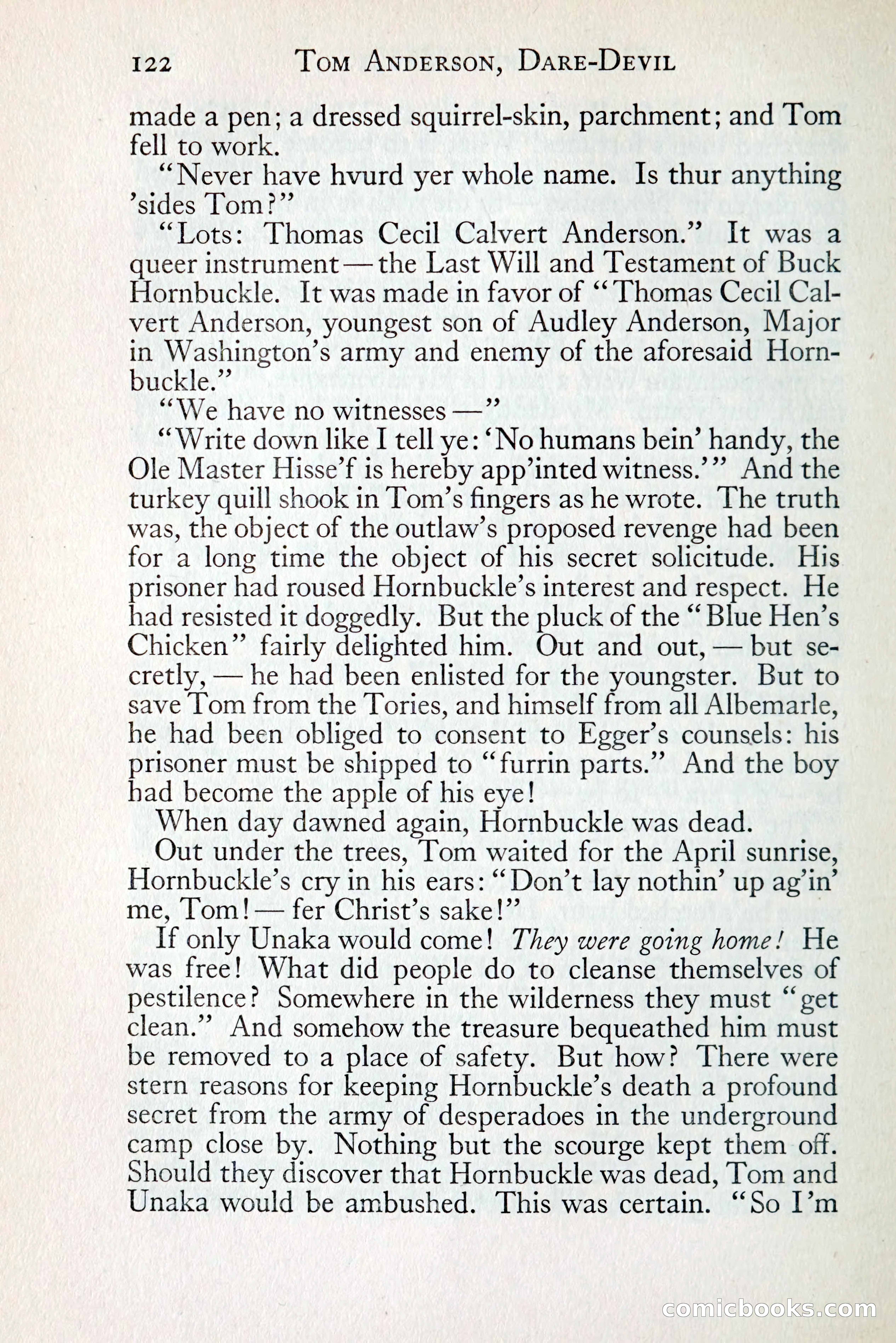 Tom Anderson, Dare-Devil: A Young Virginian in the Revolution — page 138: Penny Dreadfuls, 1916