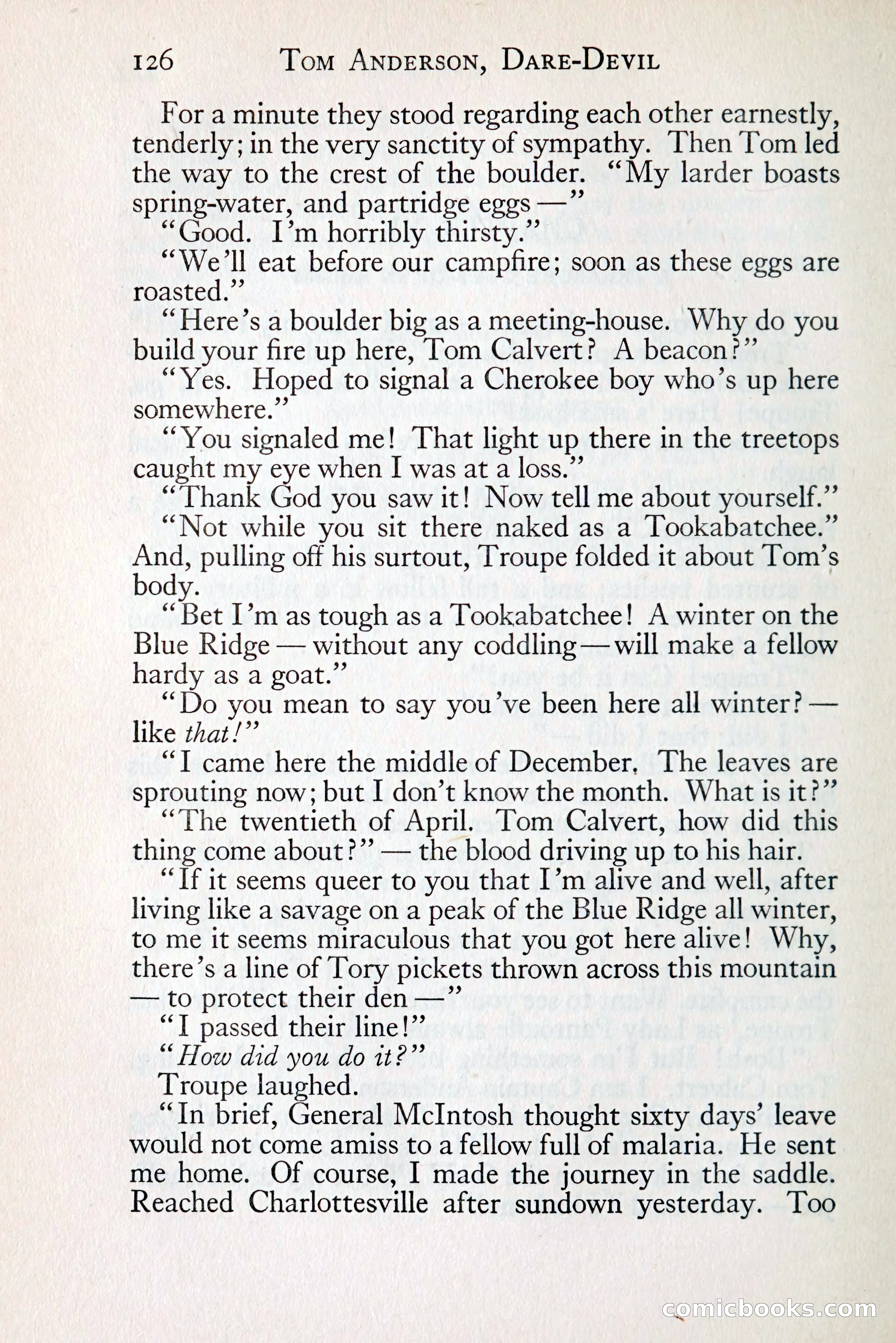 Tom Anderson, Dare-Devil: A Young Virginian in the Revolution — page 142: Penny Dreadfuls, 1916