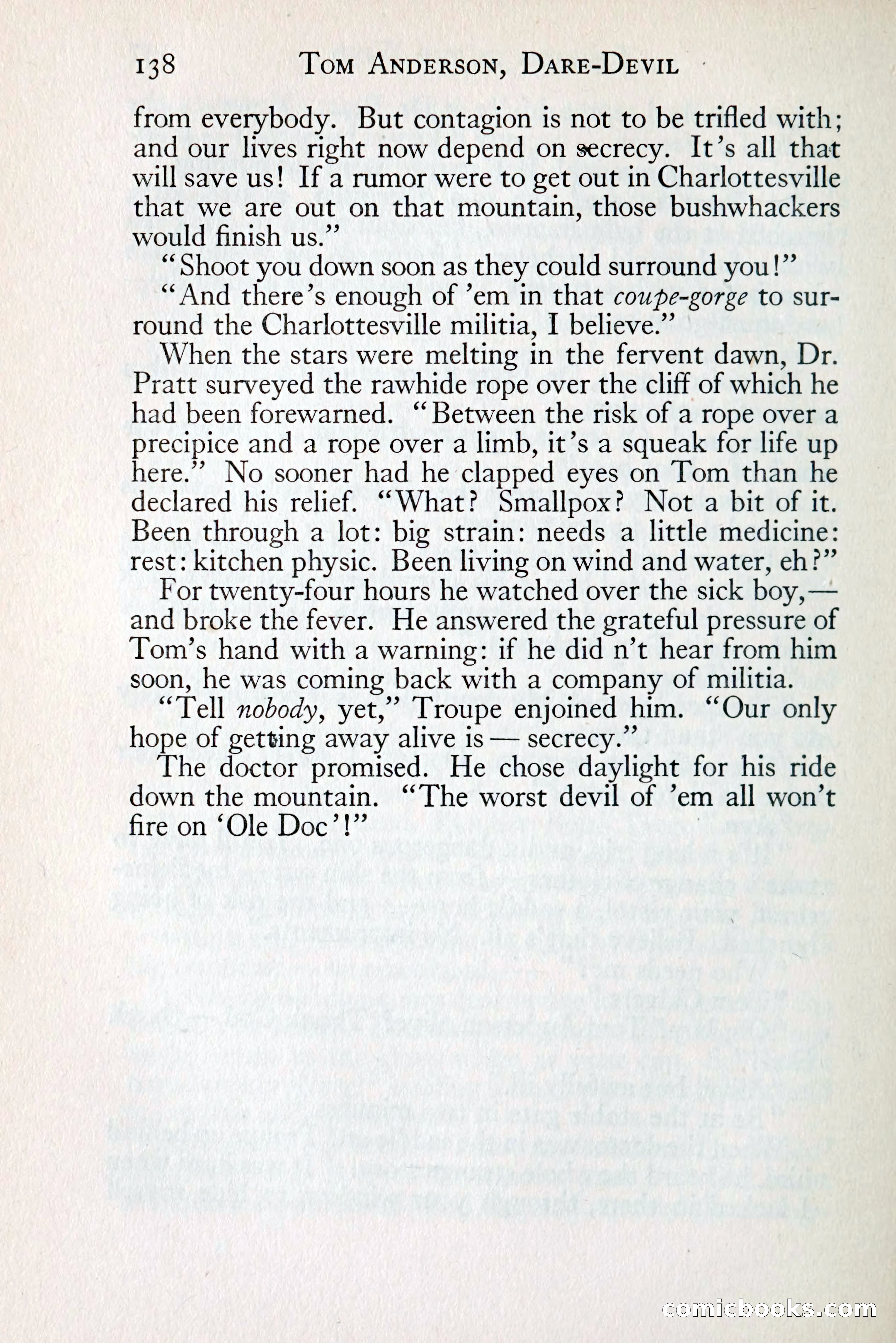 Tom Anderson, Dare-Devil: A Young Virginian in the Revolution — page 154: Penny Dreadfuls, 1916