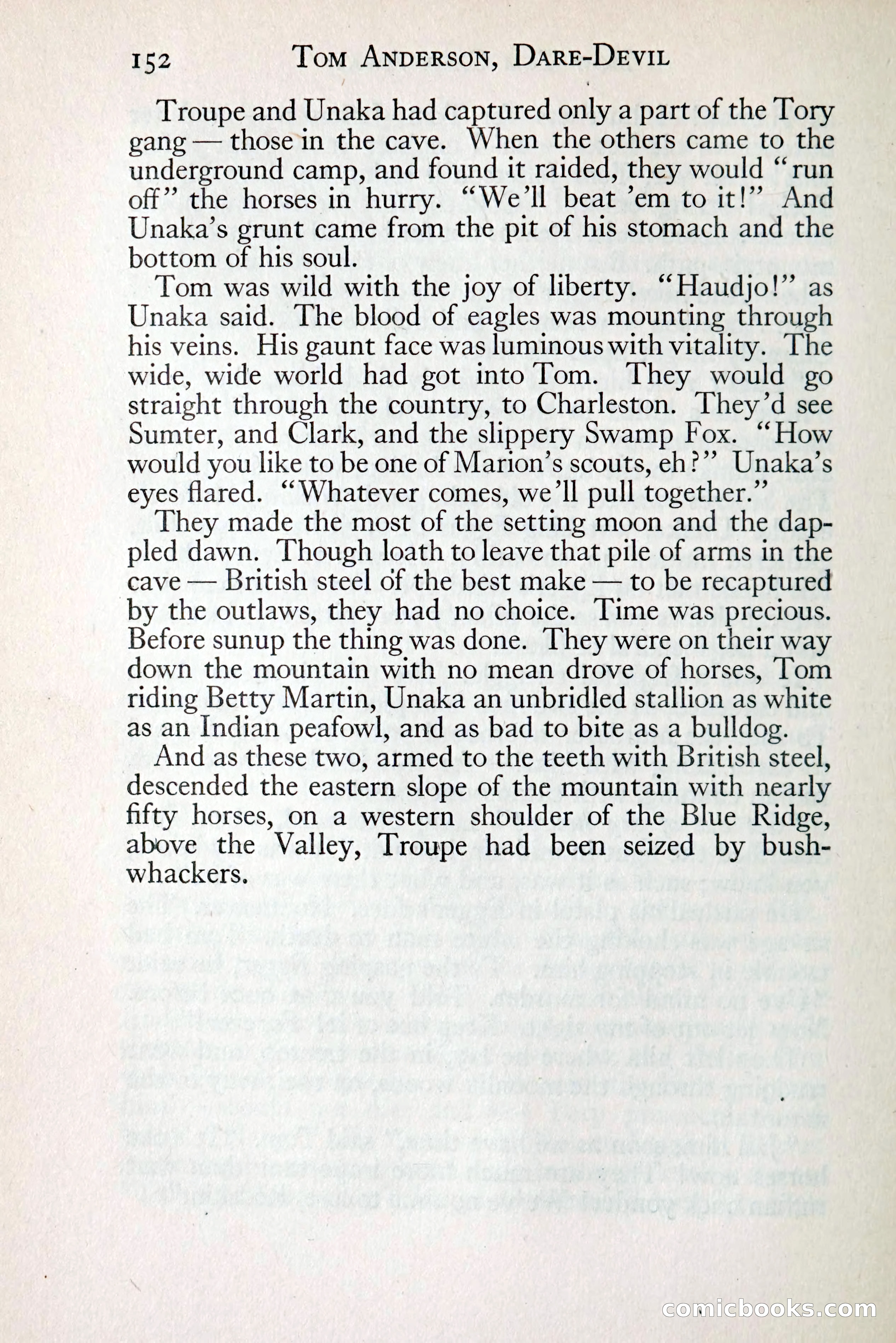 Tom Anderson, Dare-Devil: A Young Virginian in the Revolution — page 168: Penny Dreadfuls, 1916