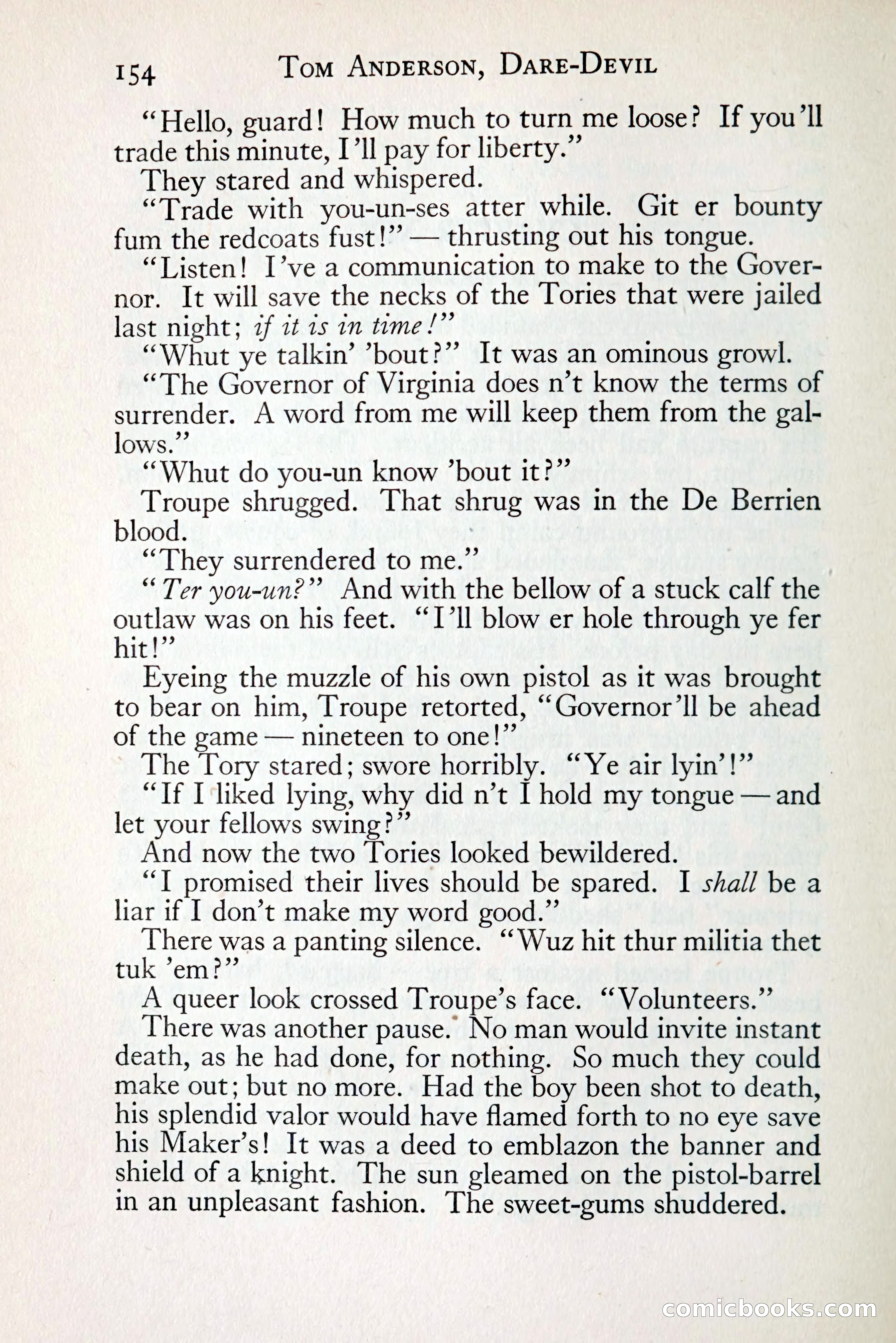 Tom Anderson, Dare-Devil: A Young Virginian in the Revolution — page 170: Penny Dreadfuls, 1916