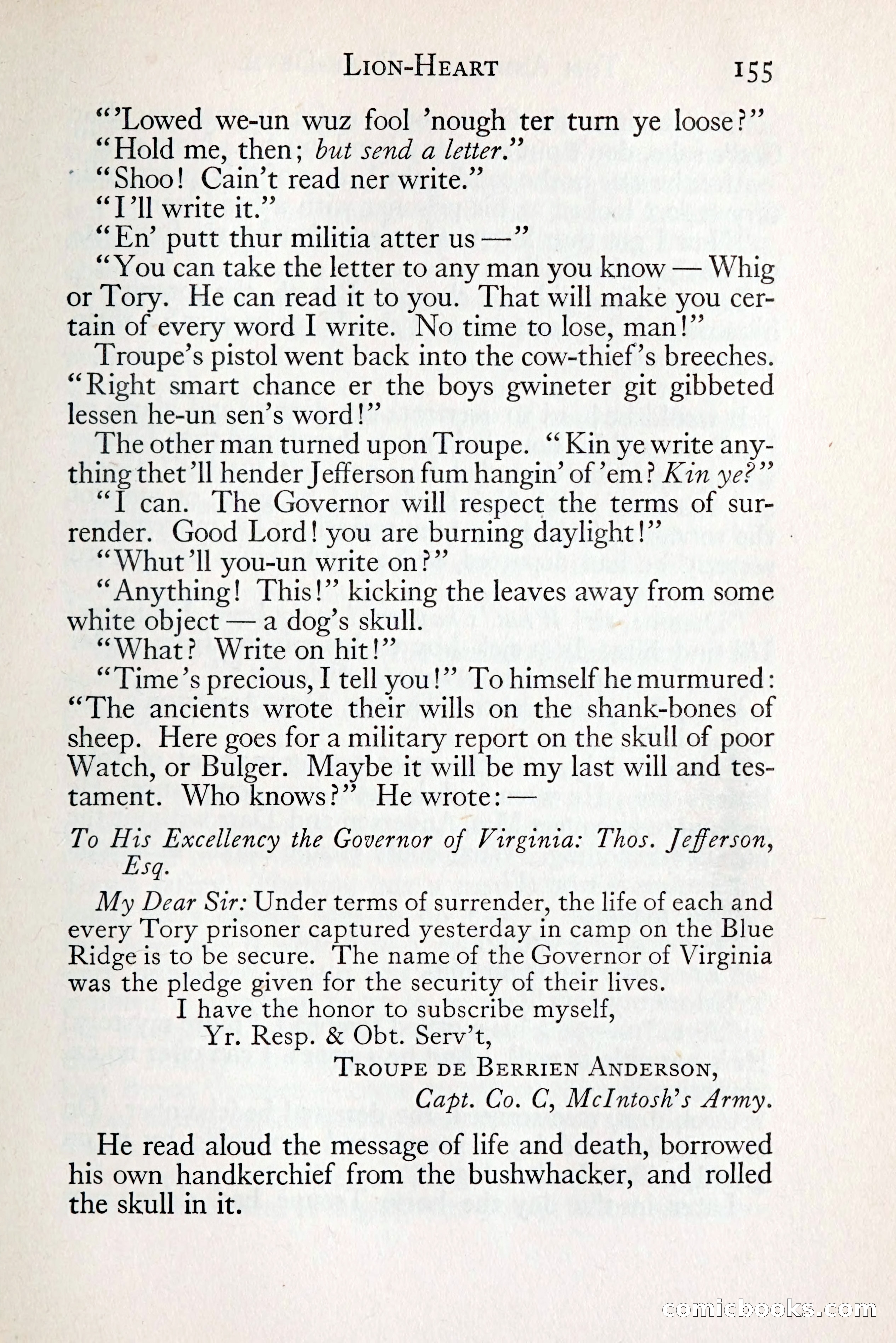 Tom Anderson, Dare-Devil: A Young Virginian in the Revolution — page 171: Penny Dreadfuls, 1916