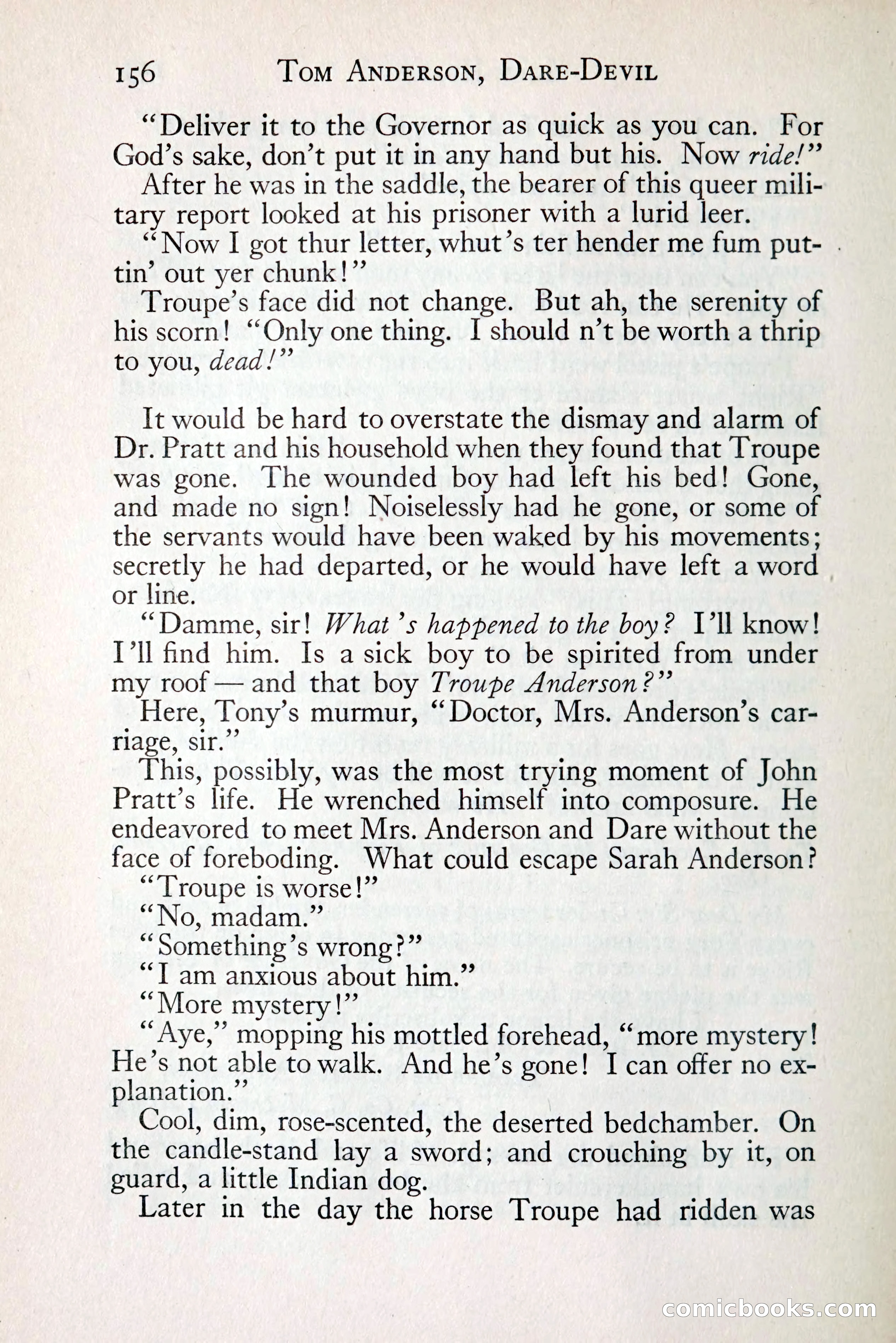 Tom Anderson, Dare-Devil: A Young Virginian in the Revolution — page 172: Penny Dreadfuls, 1916