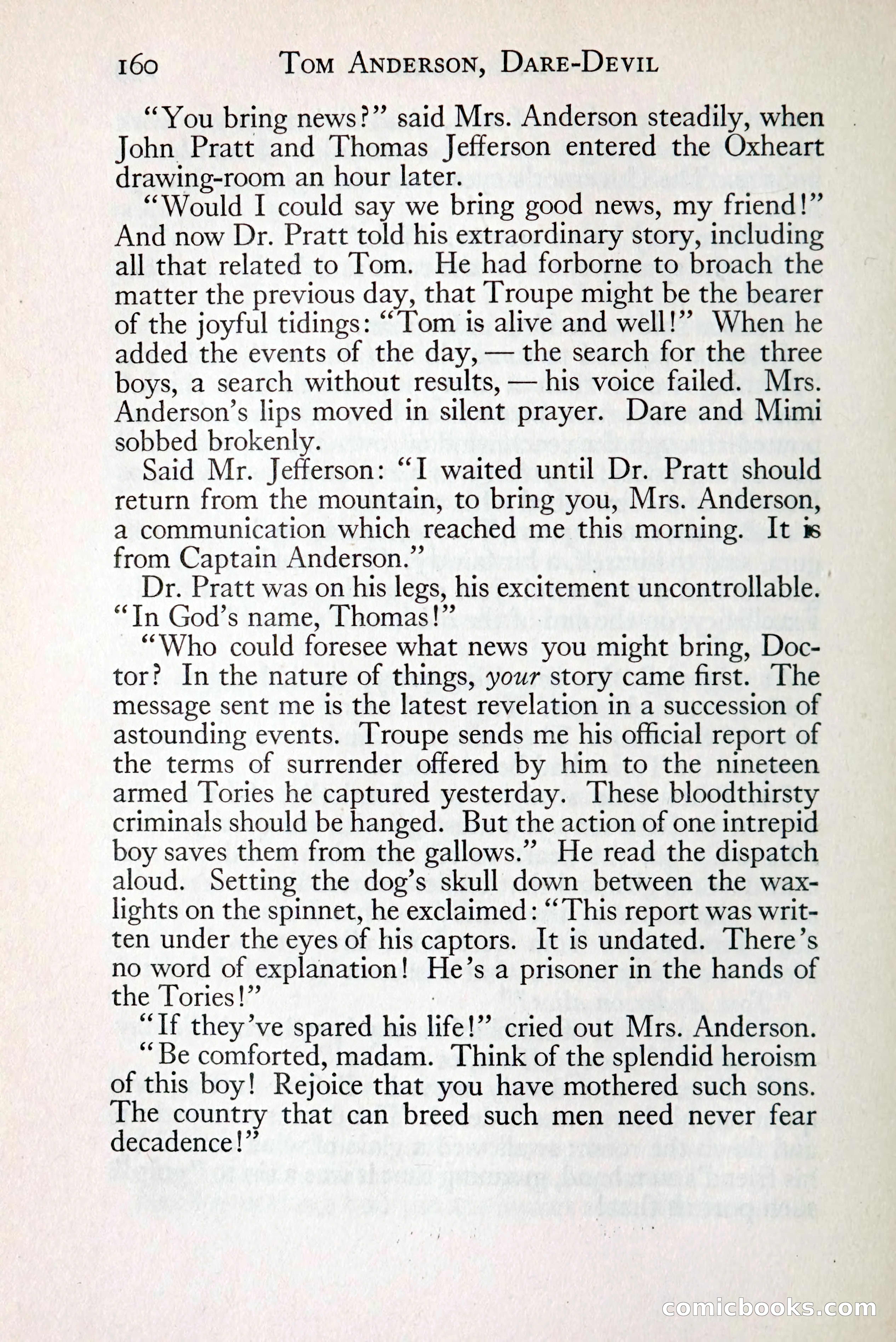 Tom Anderson, Dare-Devil: A Young Virginian in the Revolution — page 176: Penny Dreadfuls, 1916