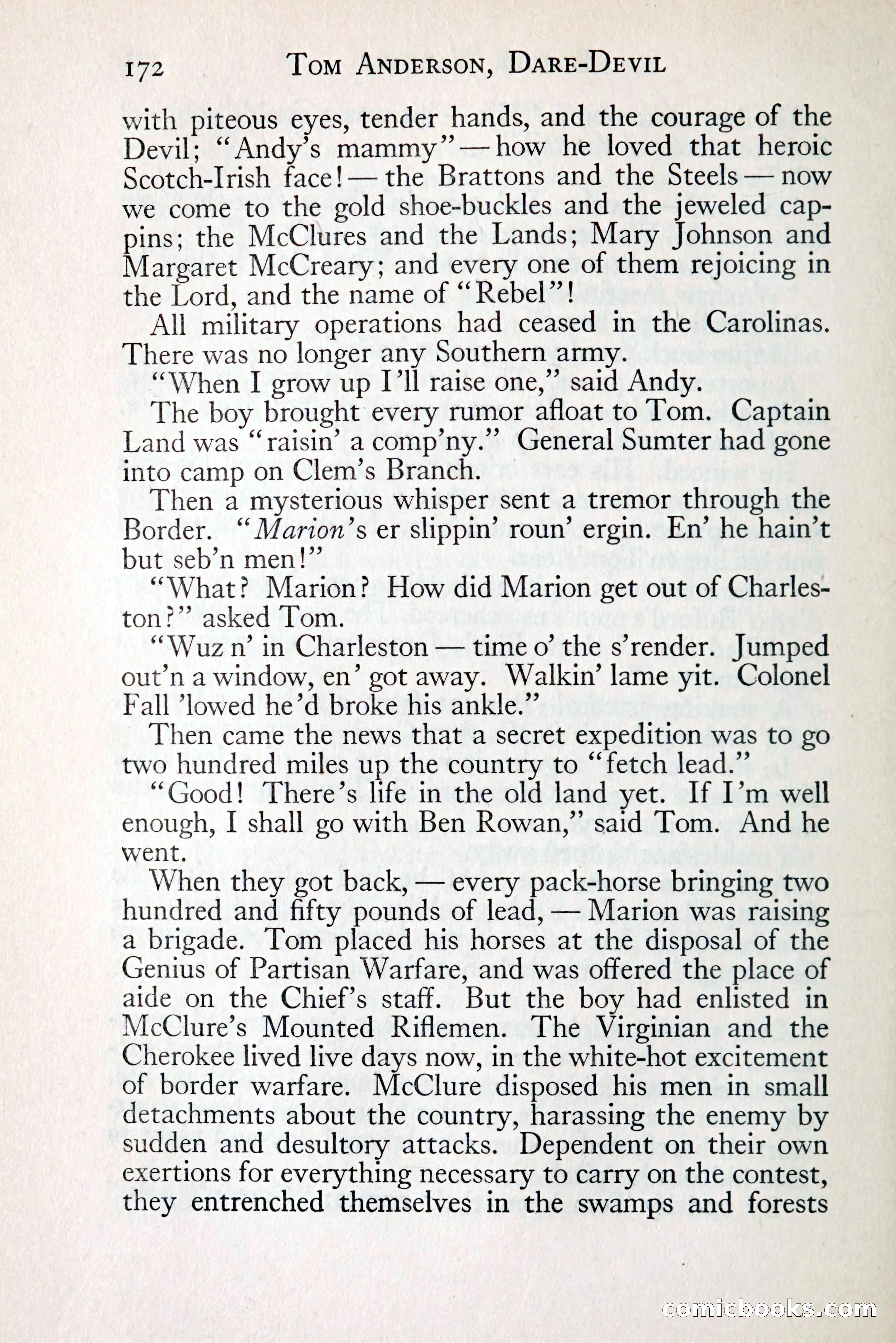 Tom Anderson, Dare-Devil: A Young Virginian in the Revolution — page 190: Penny Dreadfuls, 1916