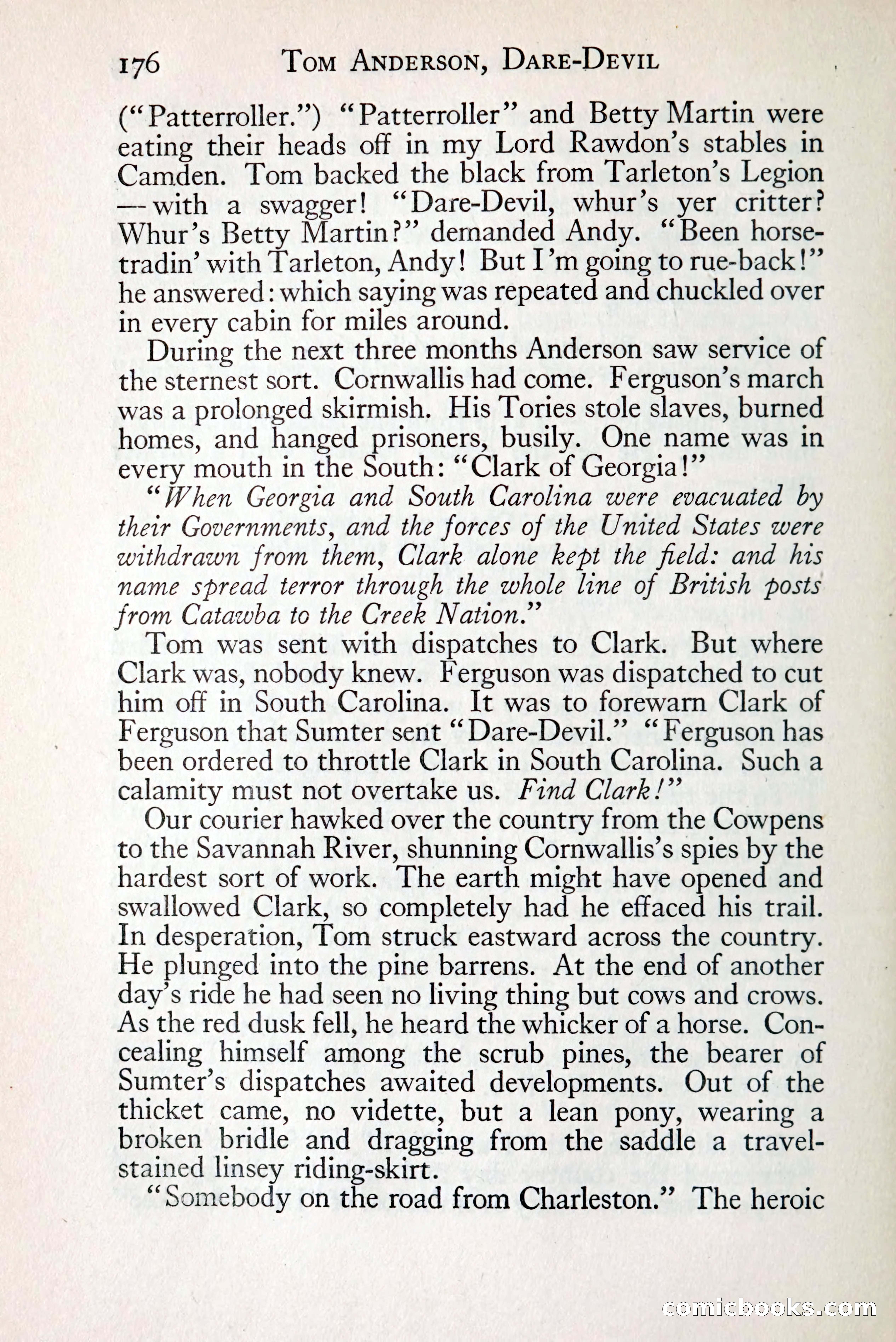 Tom Anderson, Dare-Devil: A Young Virginian in the Revolution — page 194: Penny Dreadfuls, 1916