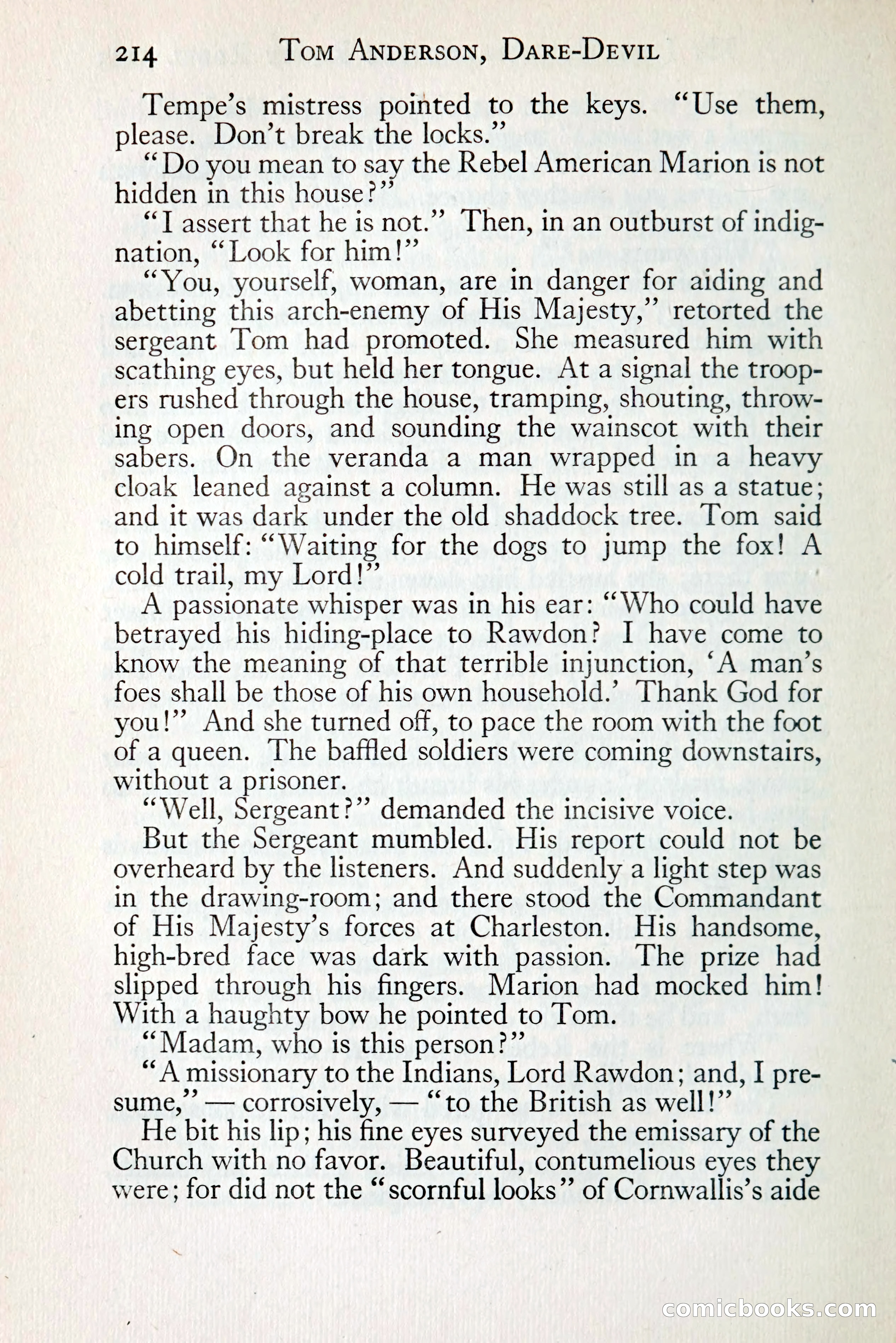 Tom Anderson, Dare-Devil: A Young Virginian in the Revolution — page 232: Penny Dreadfuls, 1916