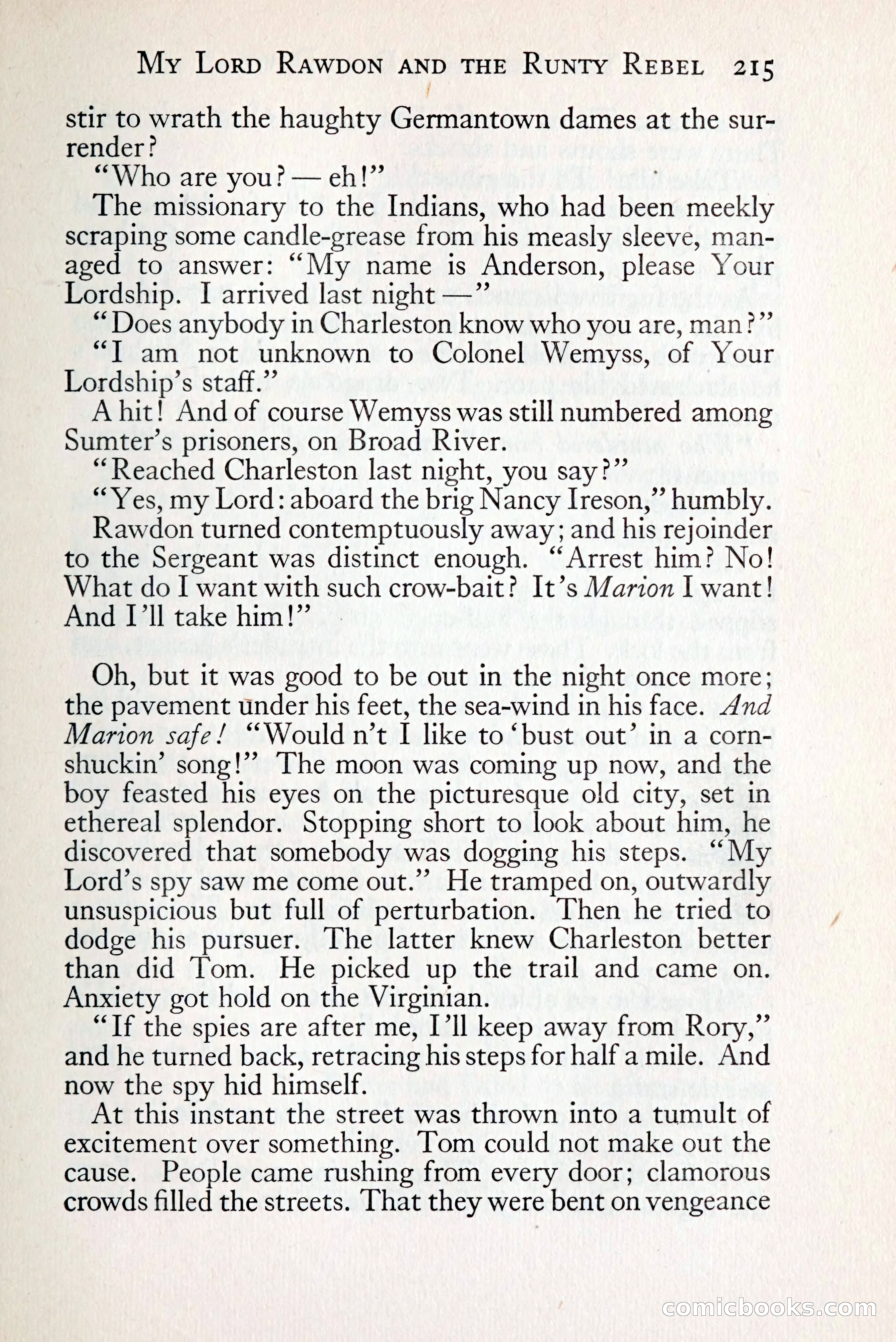 Tom Anderson, Dare-Devil: A Young Virginian in the Revolution — page 233: Penny Dreadfuls, 1916